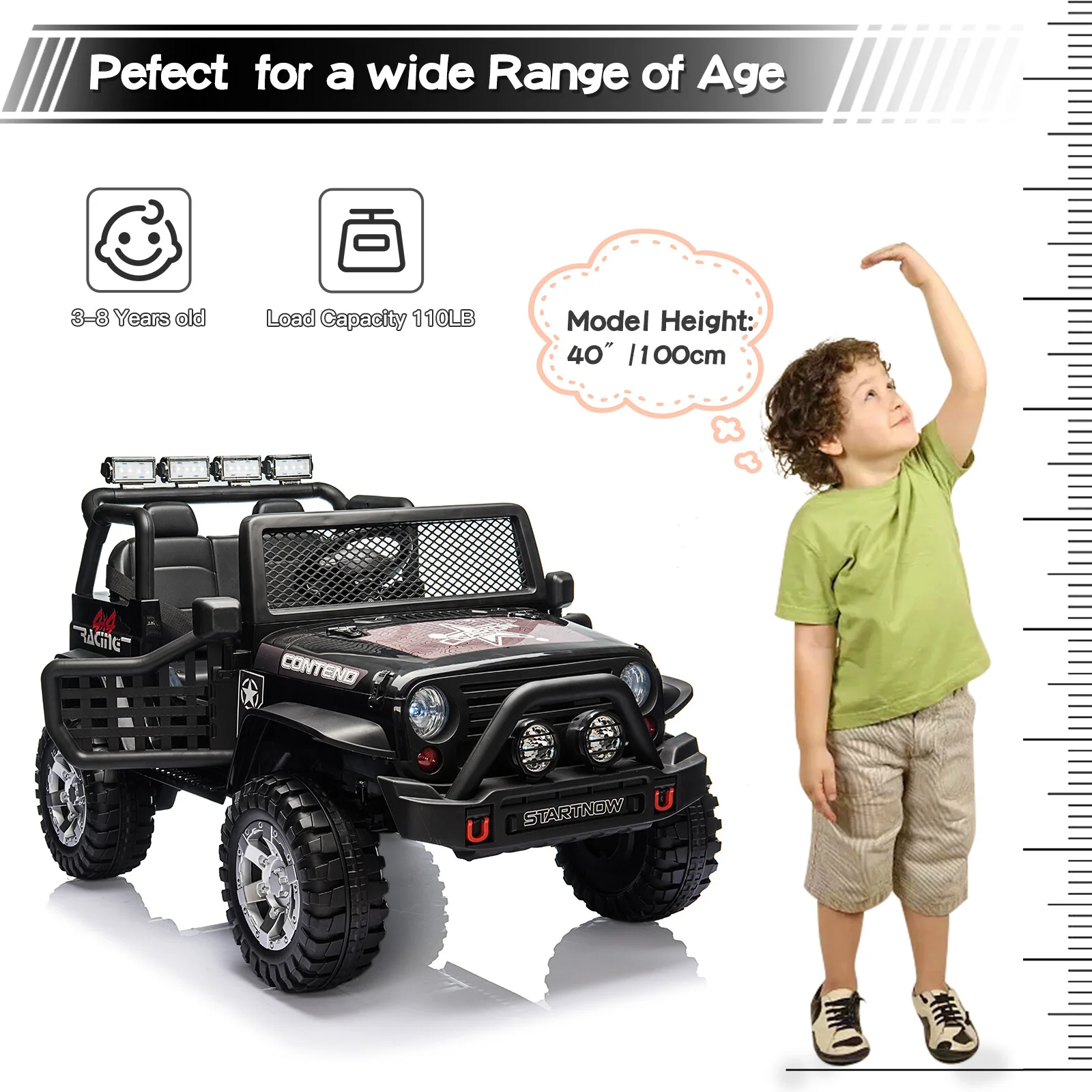 12V Electric Ride-On Jeep Truck for Kids with Remote Control Battery-Powered Vehicle Toy - Image 6