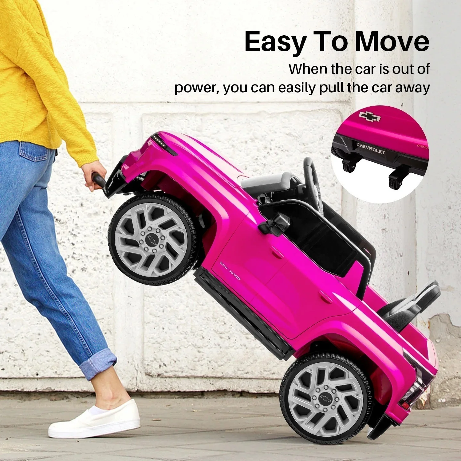 Electric Ride-On Chevrolet Silverado Truck Toy with Remote Control for Kids - Image 6