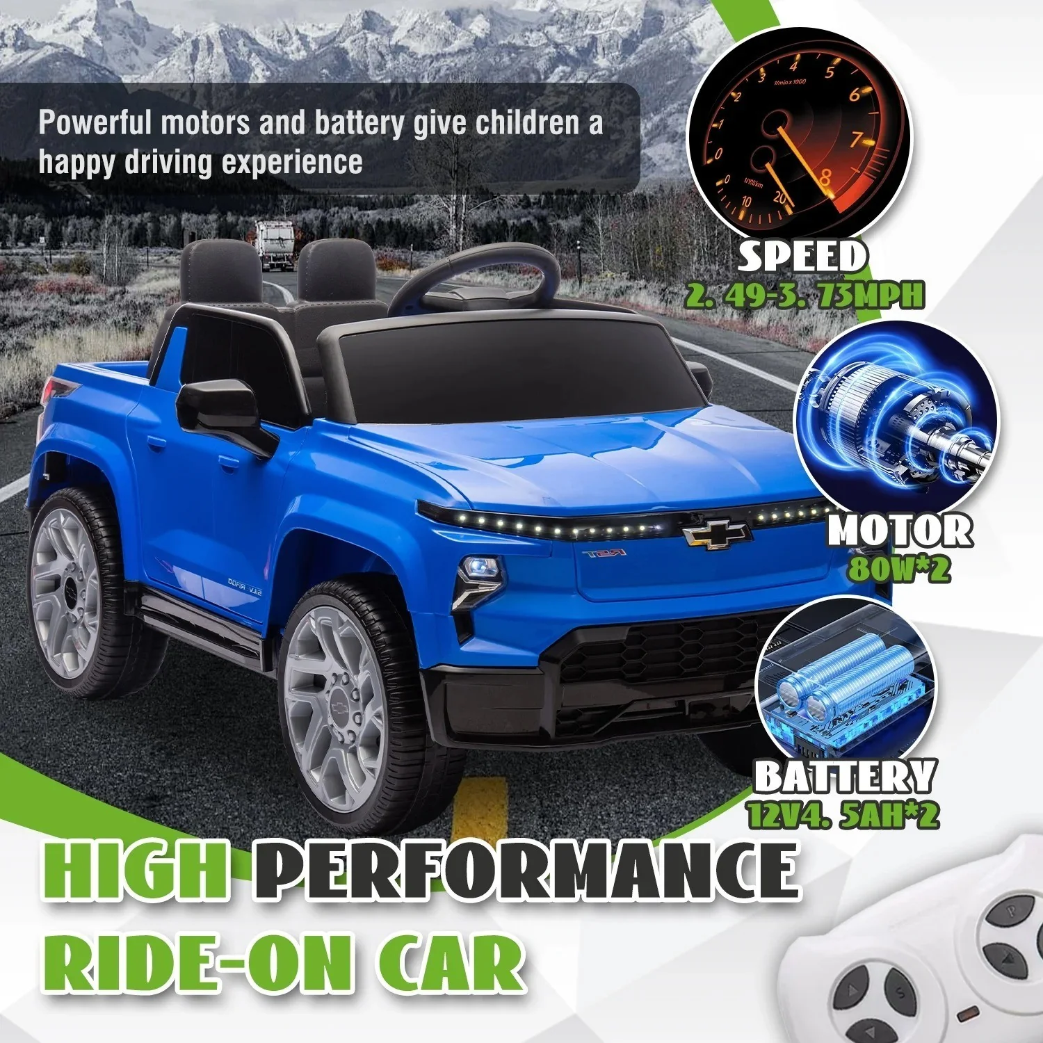 Electric Ride-On Chevrolet Silverado Truck for Kids with Remote Control - Image 35