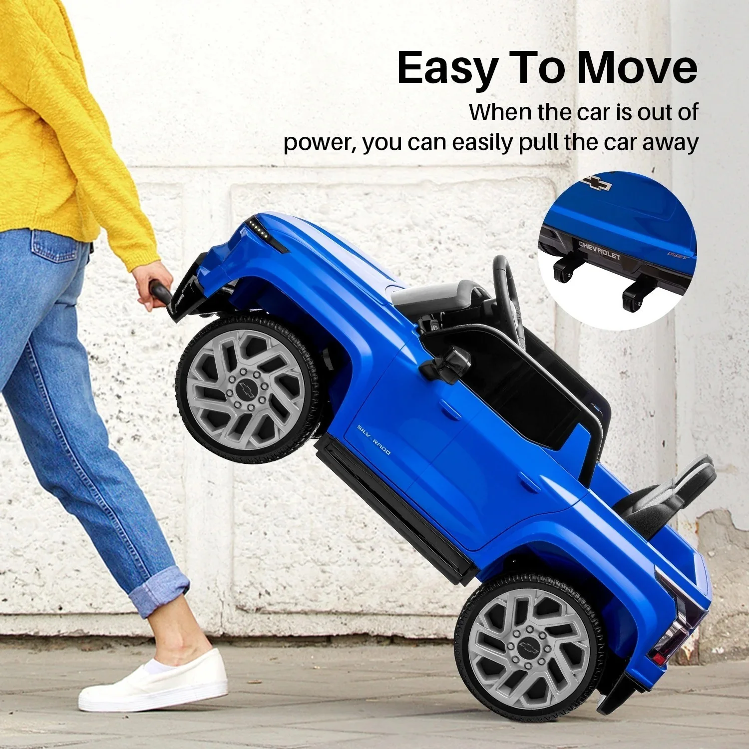 Electric Ride-On Chevrolet Silverado Truck for Kids with Remote Control - Image 38