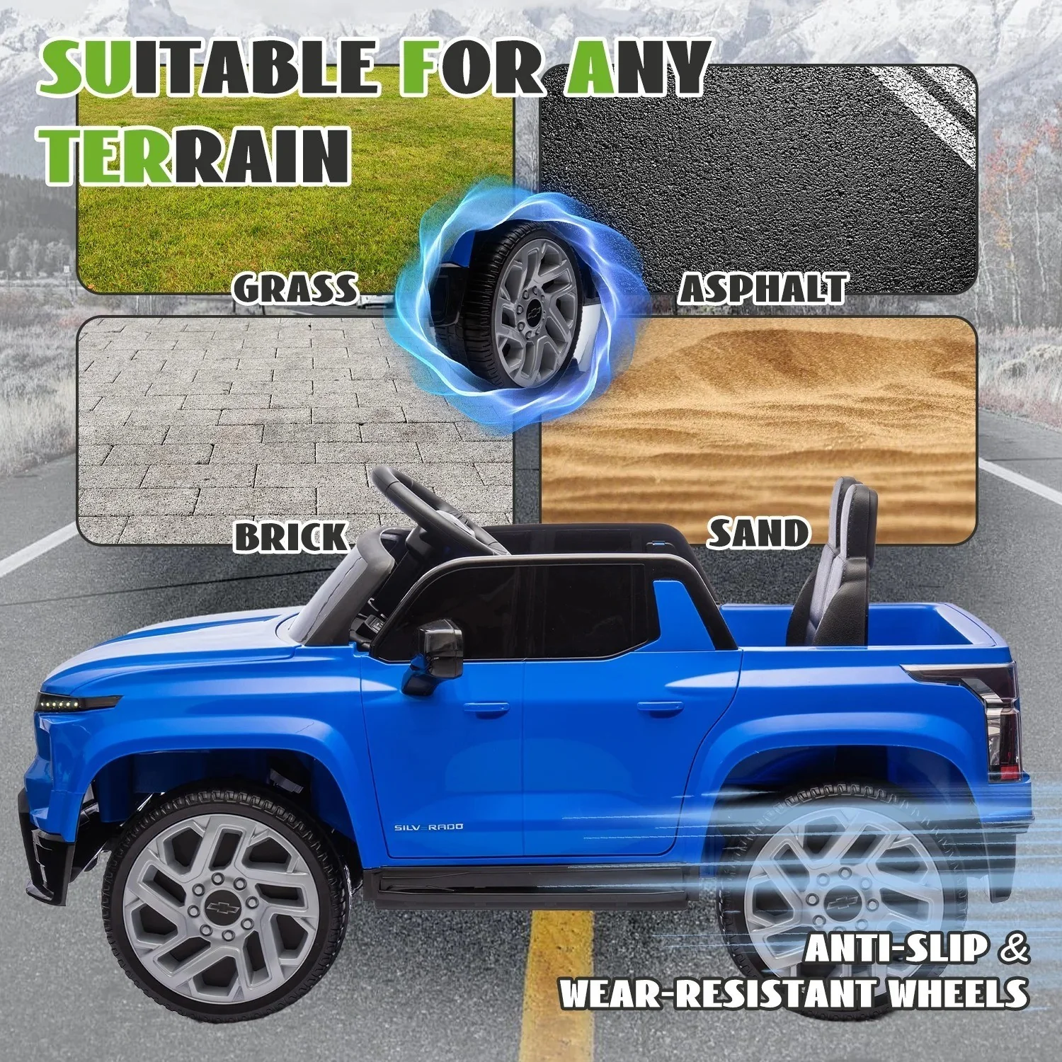 Electric Ride-On Chevrolet Silverado Truck for Kids with Remote Control - Image 40