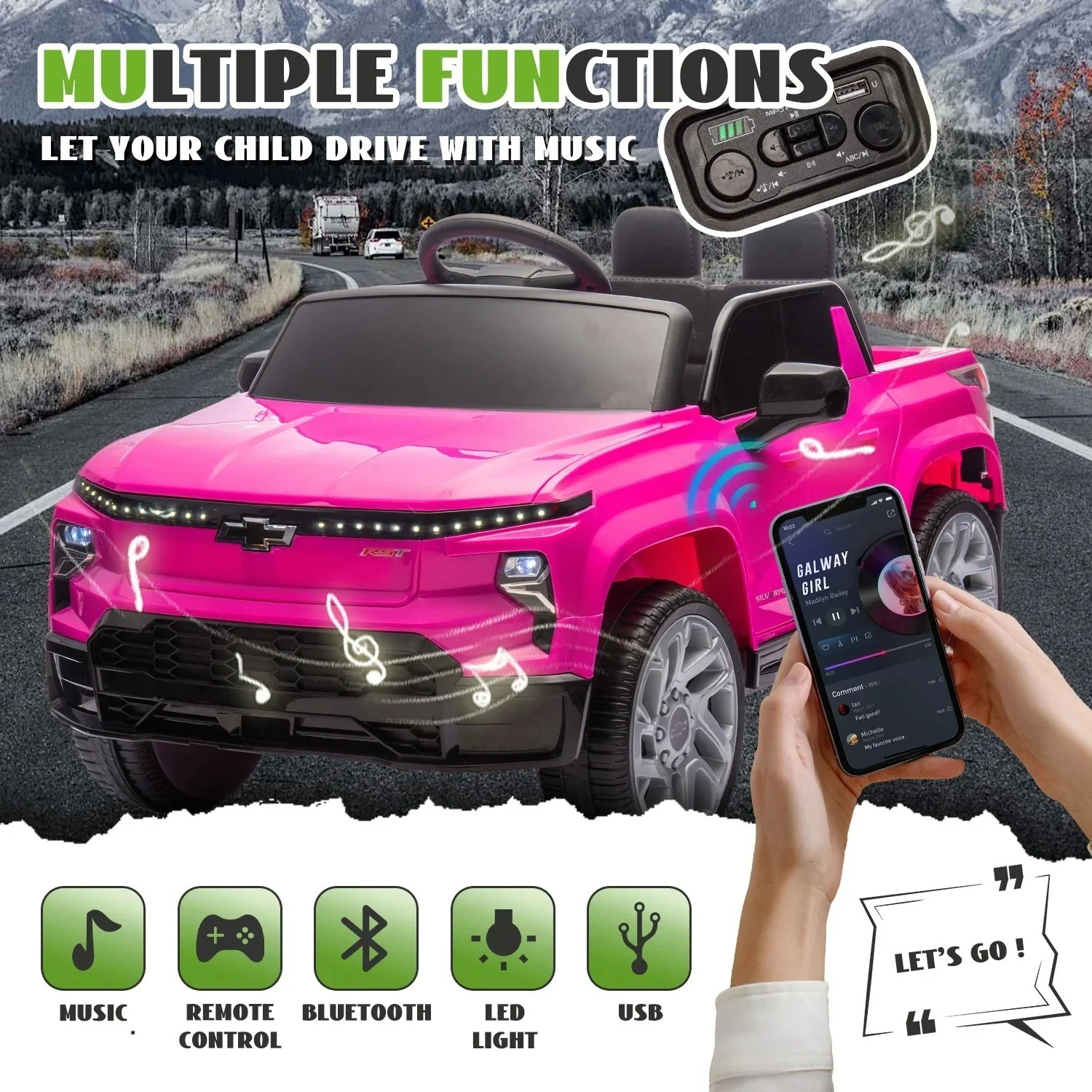 Electric Ride-On Chevrolet Silverado Truck for Kids with Remote Control - Image 5