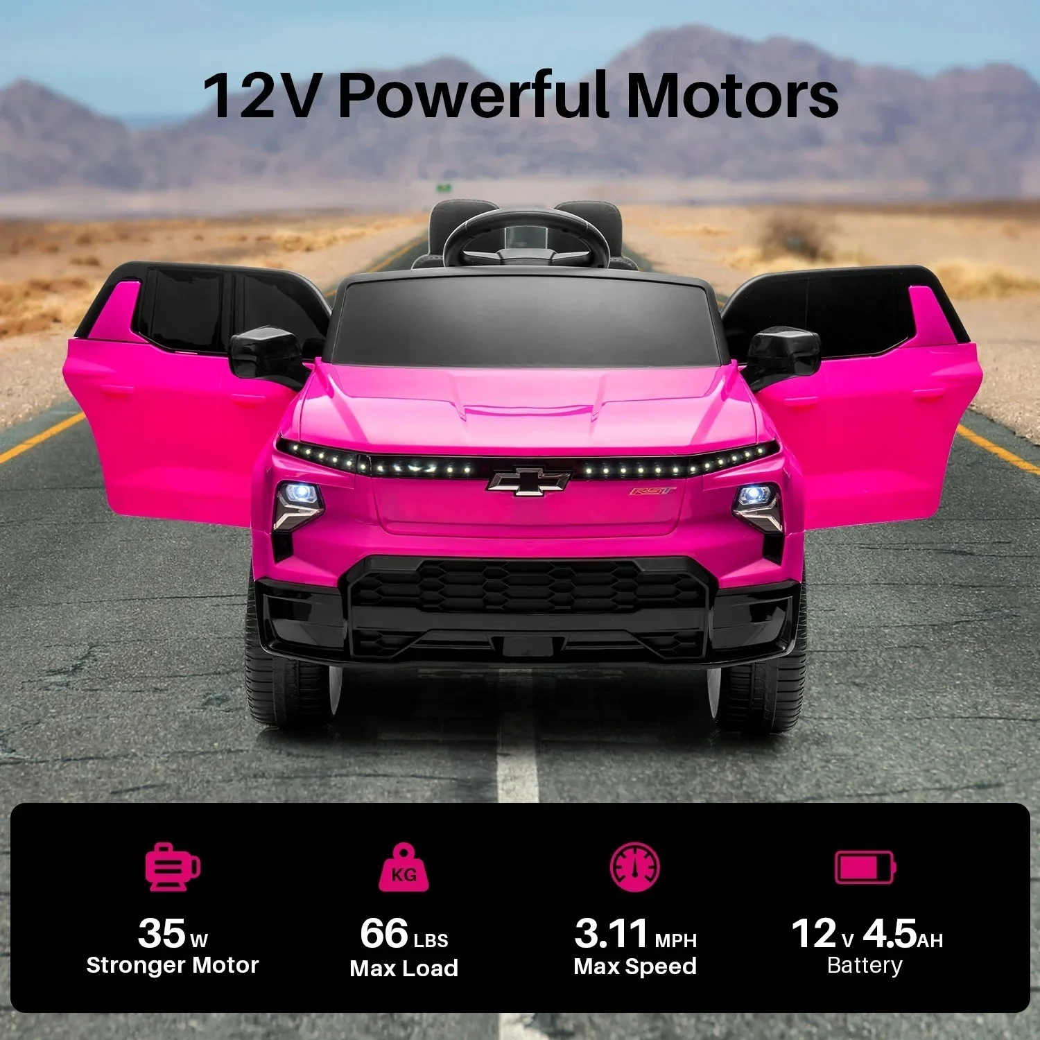 Electric Ride-On Chevrolet Silverado Truck for Kids with Remote Control - Image 57