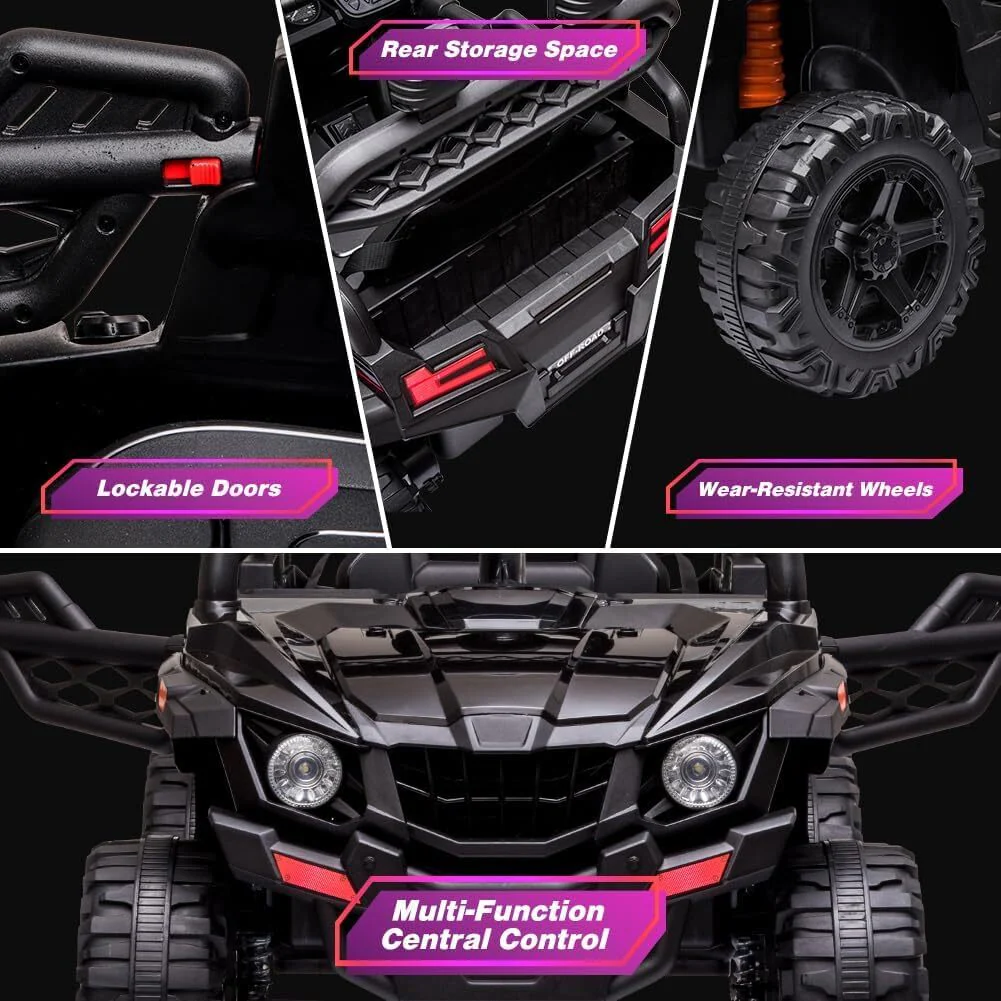 12V Kids Ride-On UTV Truck with Remote Control and 390W Dual Motors - Image 15