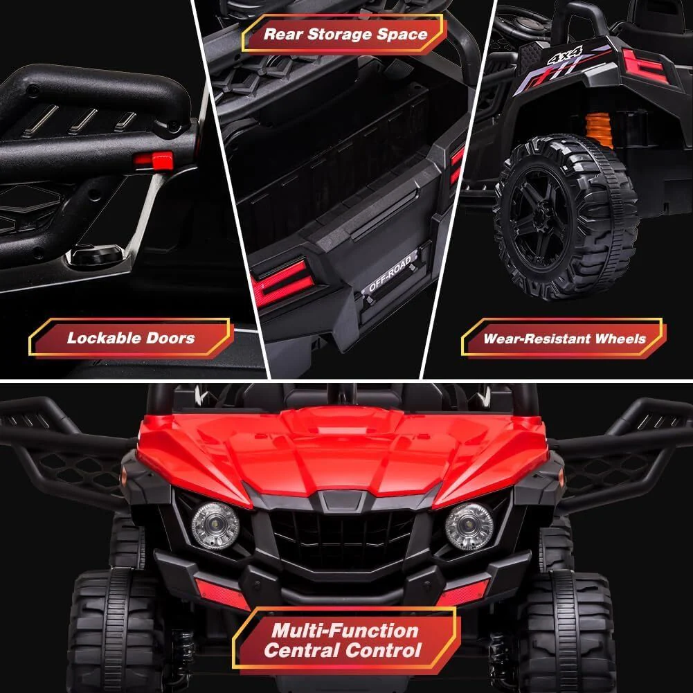 12V Kids Ride-On UTV Truck with Remote Control and 390W Dual Motors - Image 3