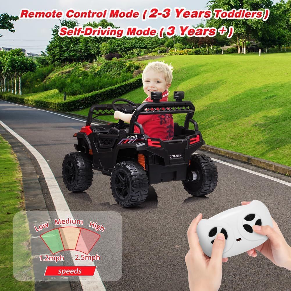 12V Kids Ride-On UTV Truck with Remote Control and 390W Dual Motors - Image 5