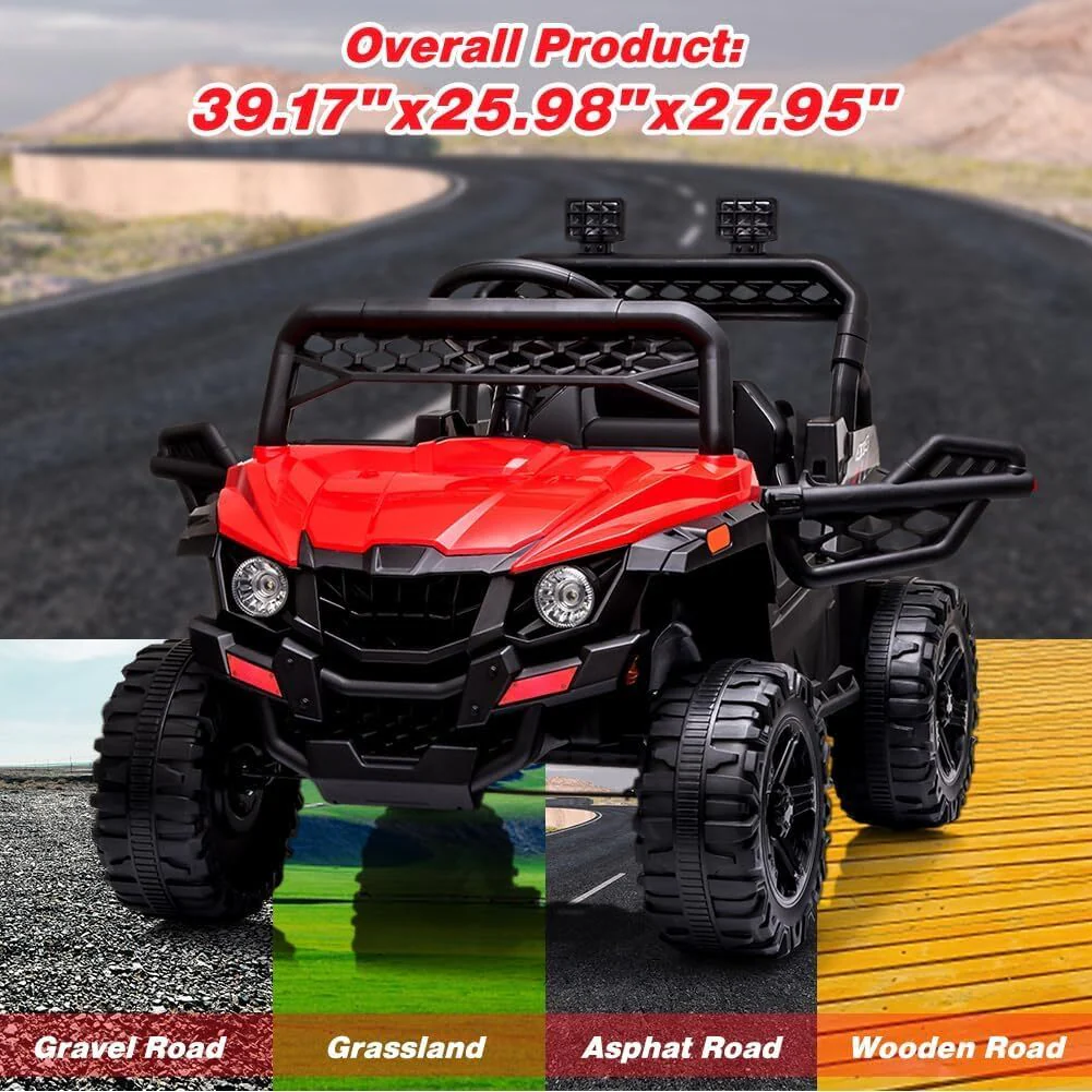 12V Kids Ride-On UTV Truck with Remote Control and 390W Dual Motors - Image 6