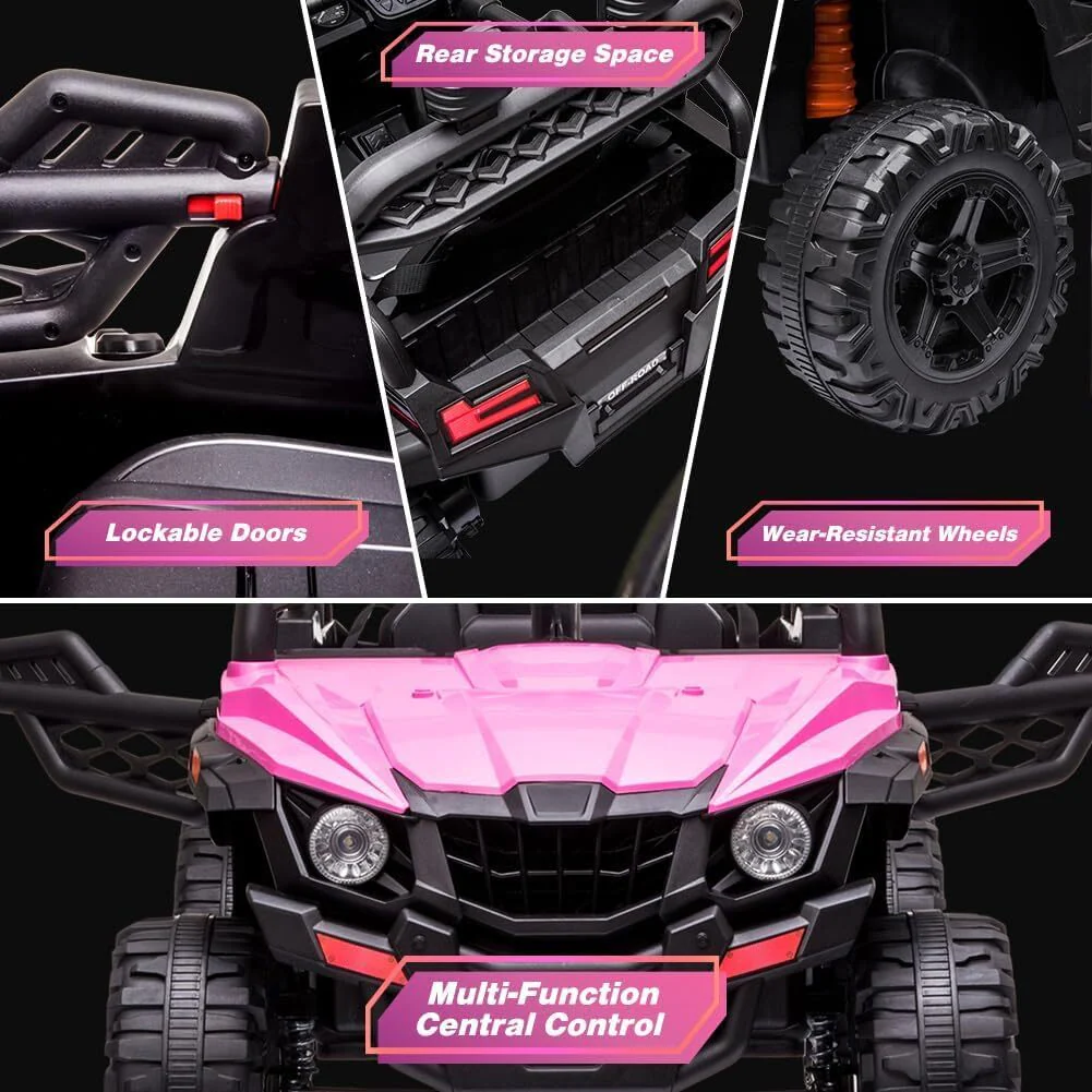 12V Kids Ride-On UTV Truck with Remote Control and 390W Dual Motors - Image 9