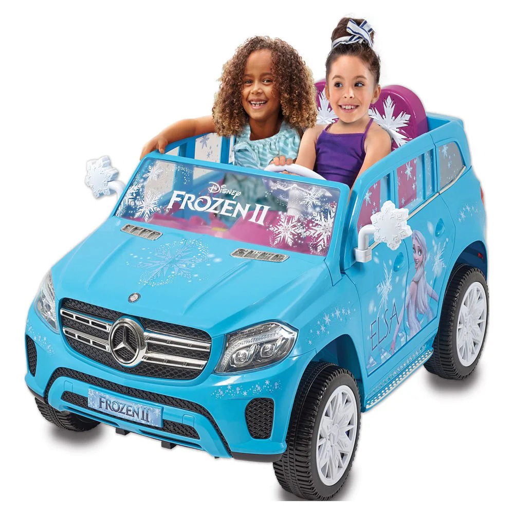 12-Volt Battery-Powered Frozen-Themed Ride-On Mercedes Vehicle for Girls Ages 3-7 - Image 2