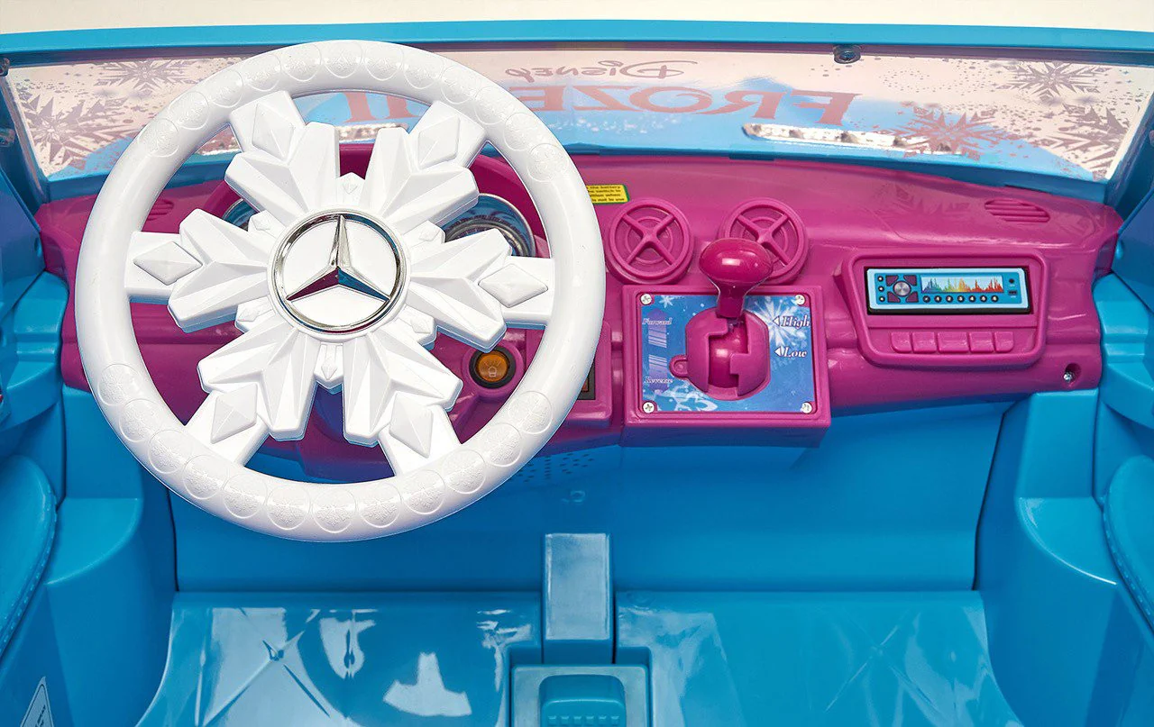 12-Volt Battery-Powered Frozen-Themed Ride-On Mercedes Vehicle for Girls Ages 3-7 - Image 9