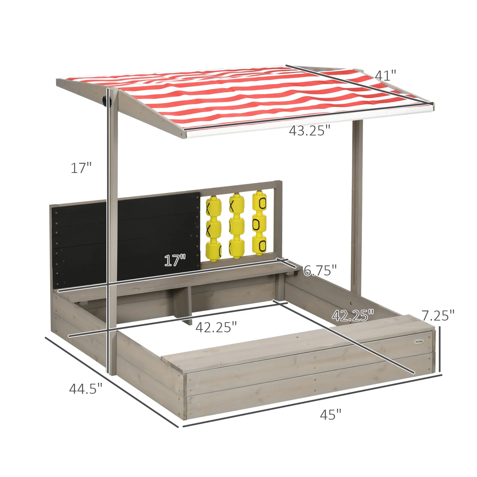 Wooden Kids Sandbox with Cover for Backyard Play - Image 3