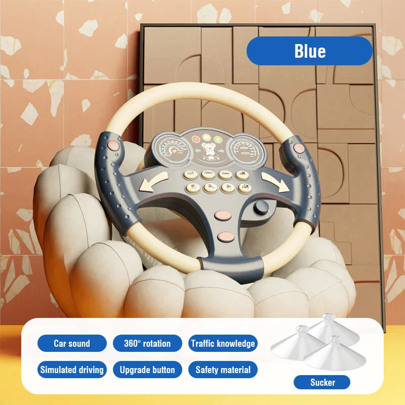Electric Kids Steering Wheel Toy with Sound and Music for Toddlers
