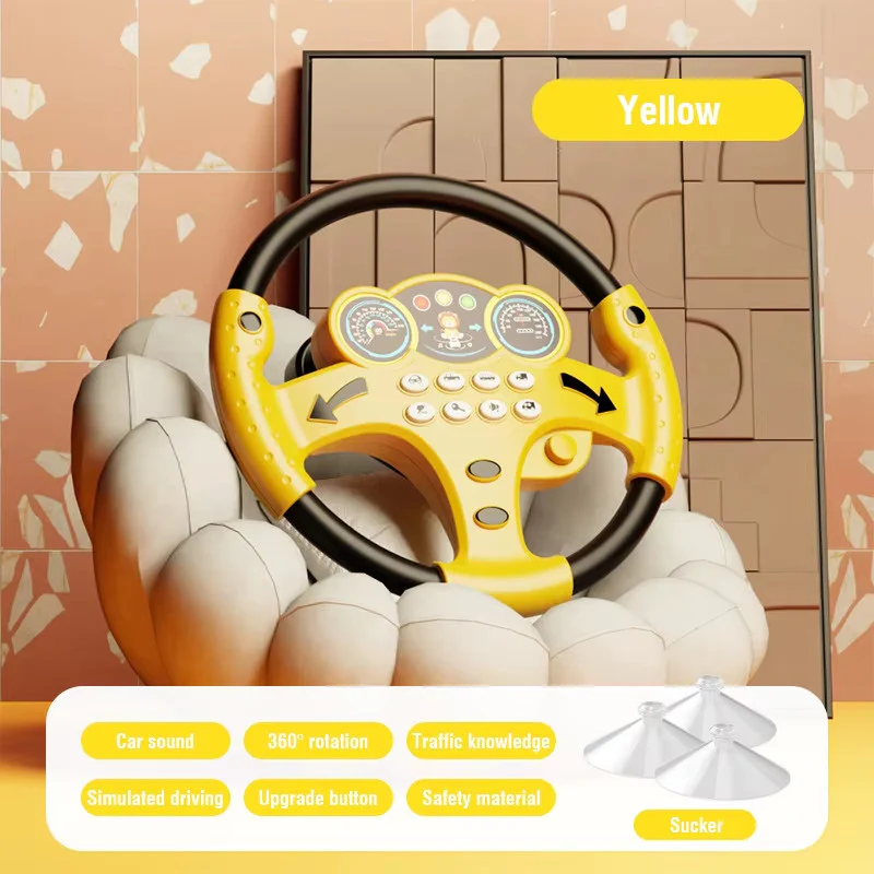 Electric Kids Steering Wheel Toy with Sound and Music for Toddlers - Image 2