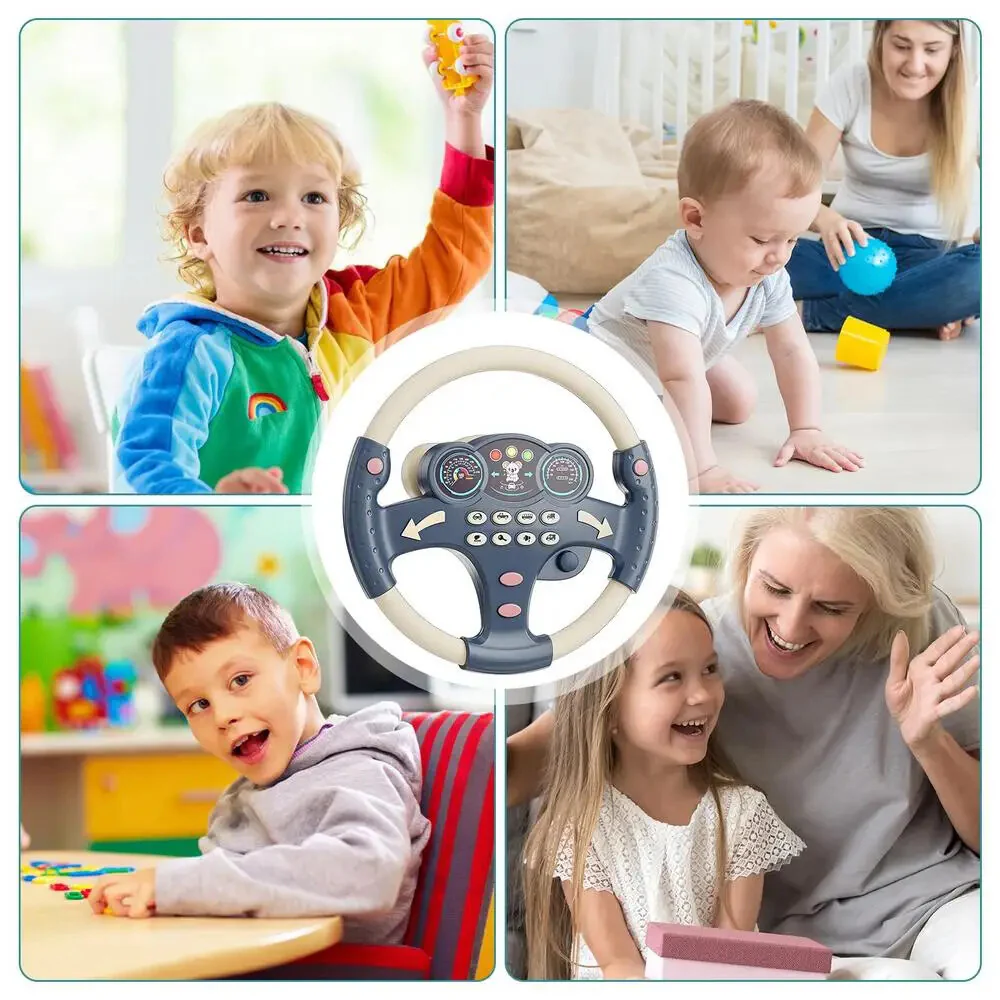 Electric Kids Steering Wheel Toy with Sound and Music for Toddlers - Image 6