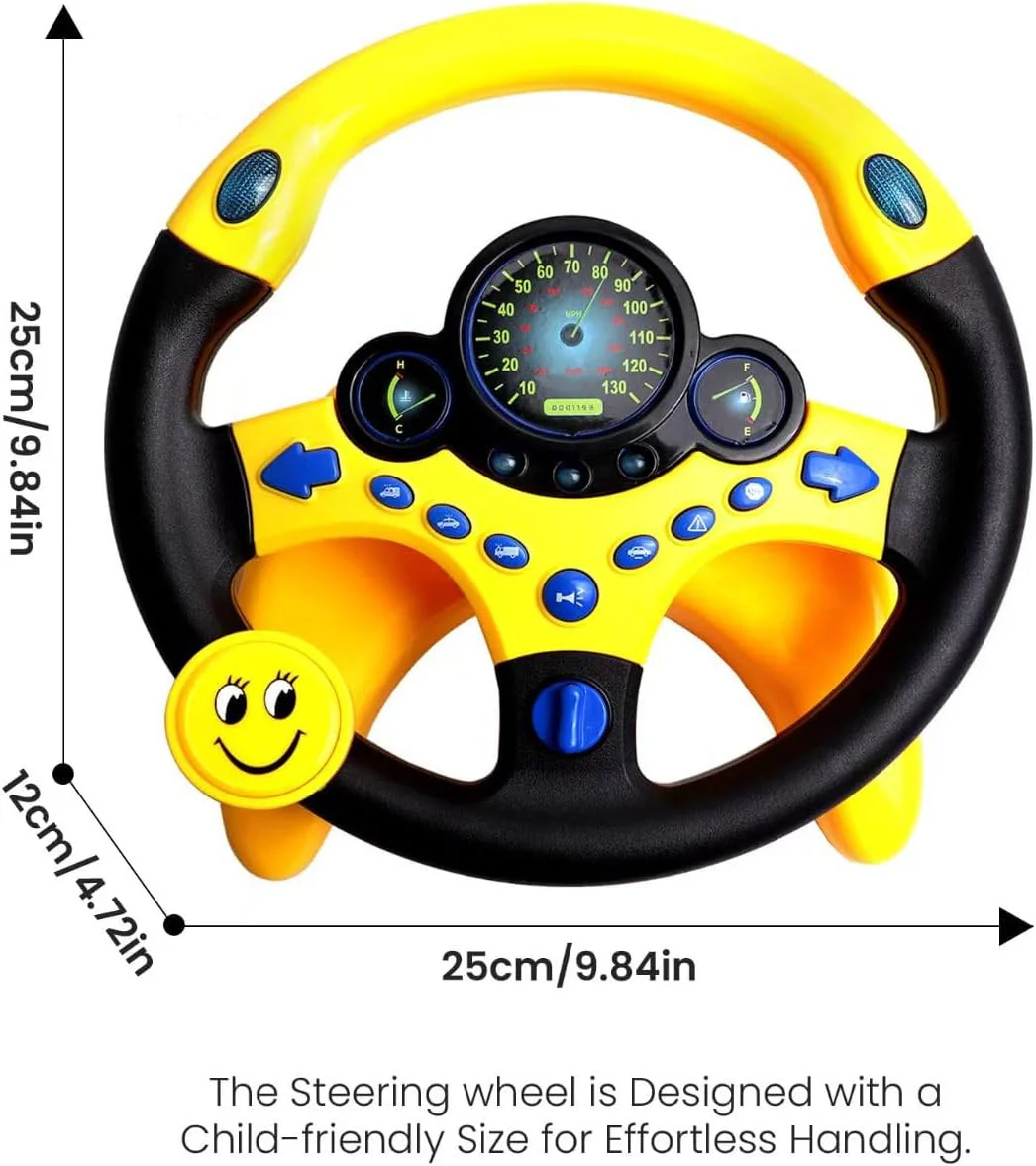 Kids Steering Wheel Toy for Car Backseat with Lights, Music, and Suction Cup Base - Image 6