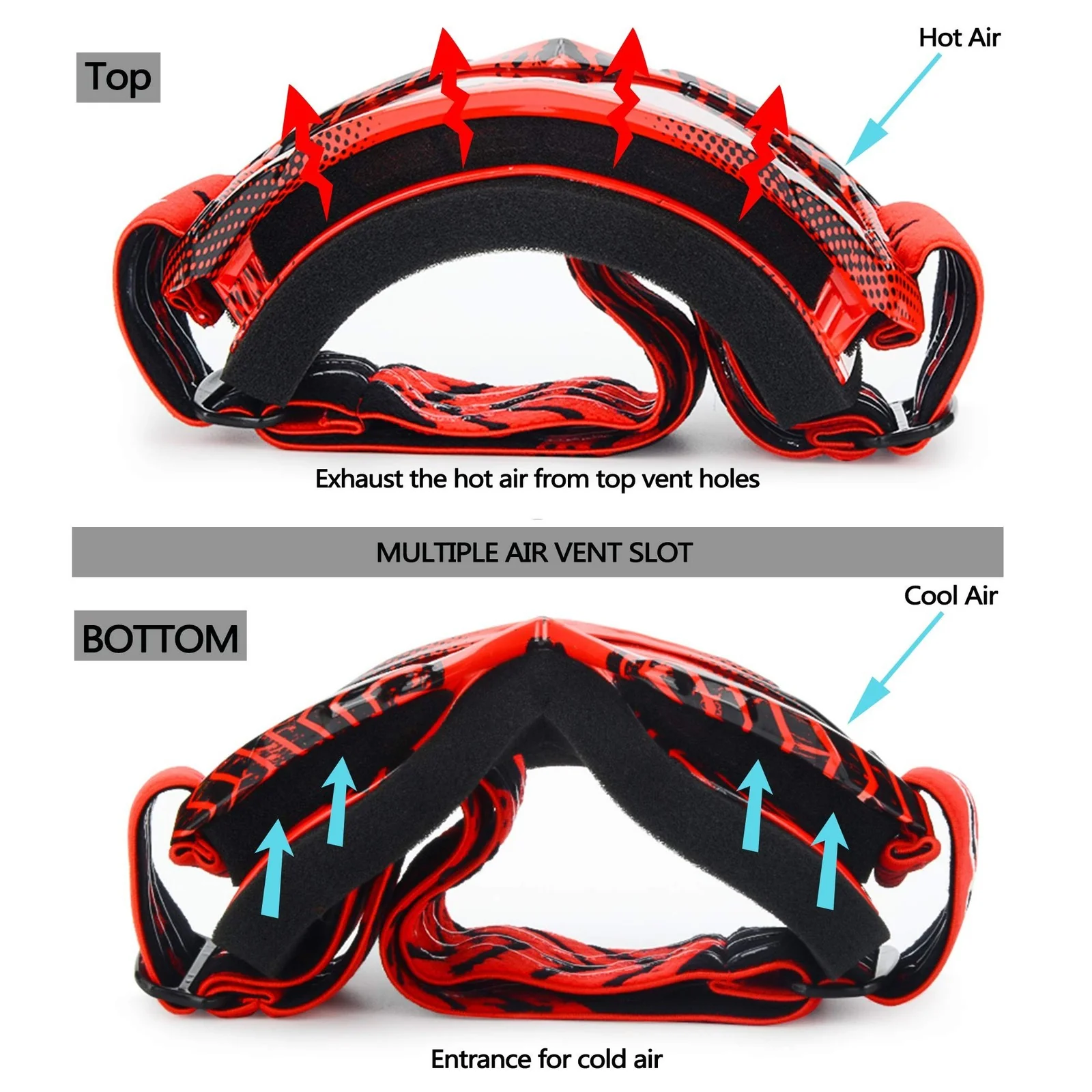 Kids & Teens Multi-Sport Riding Goggles for ATV, Motorcycle, Ski & Snowboard with Anti-Fog Lens - Image 3