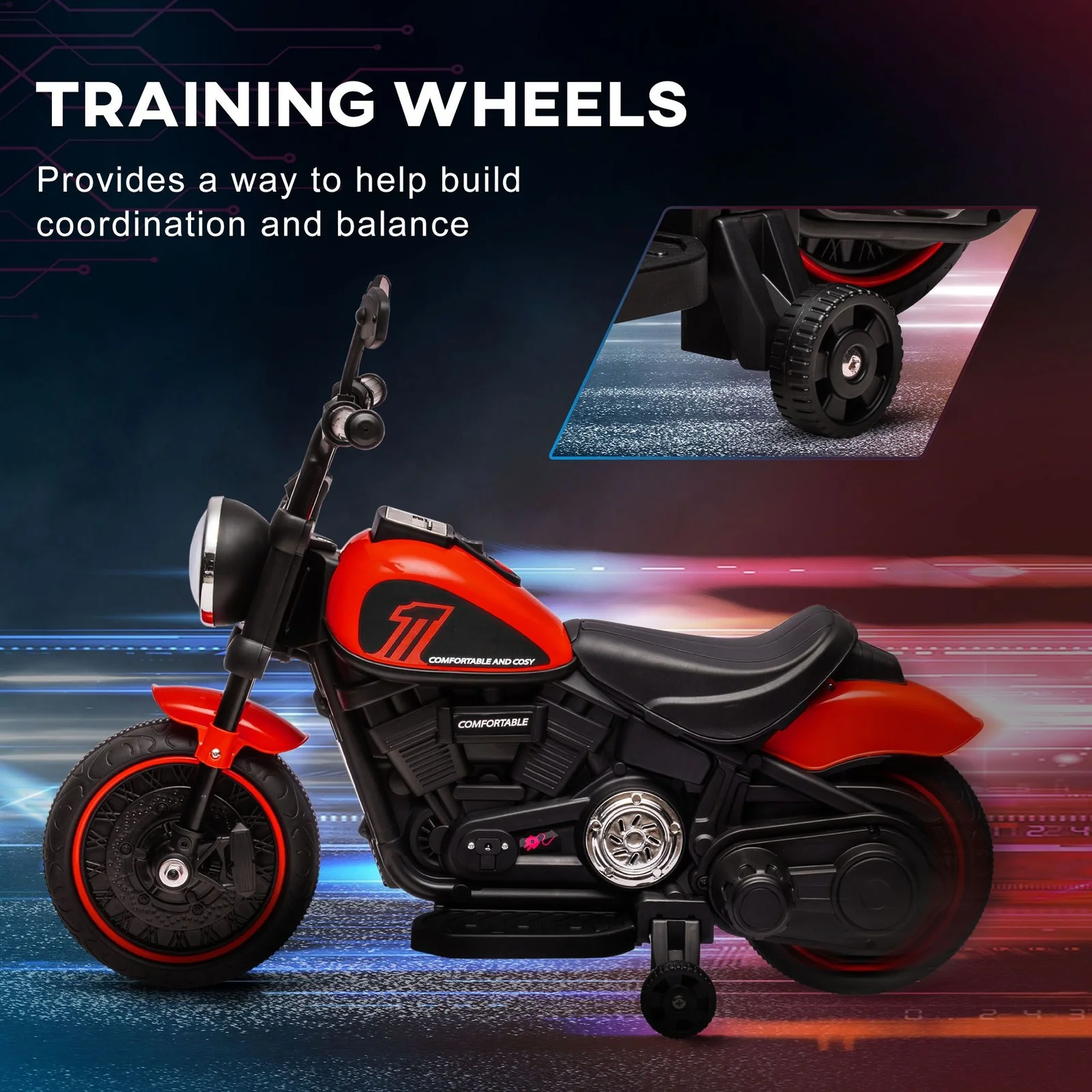 Red Battery Operated Indian Motorcycle Ride-On Toy for Kids and Toddlers - Image 5