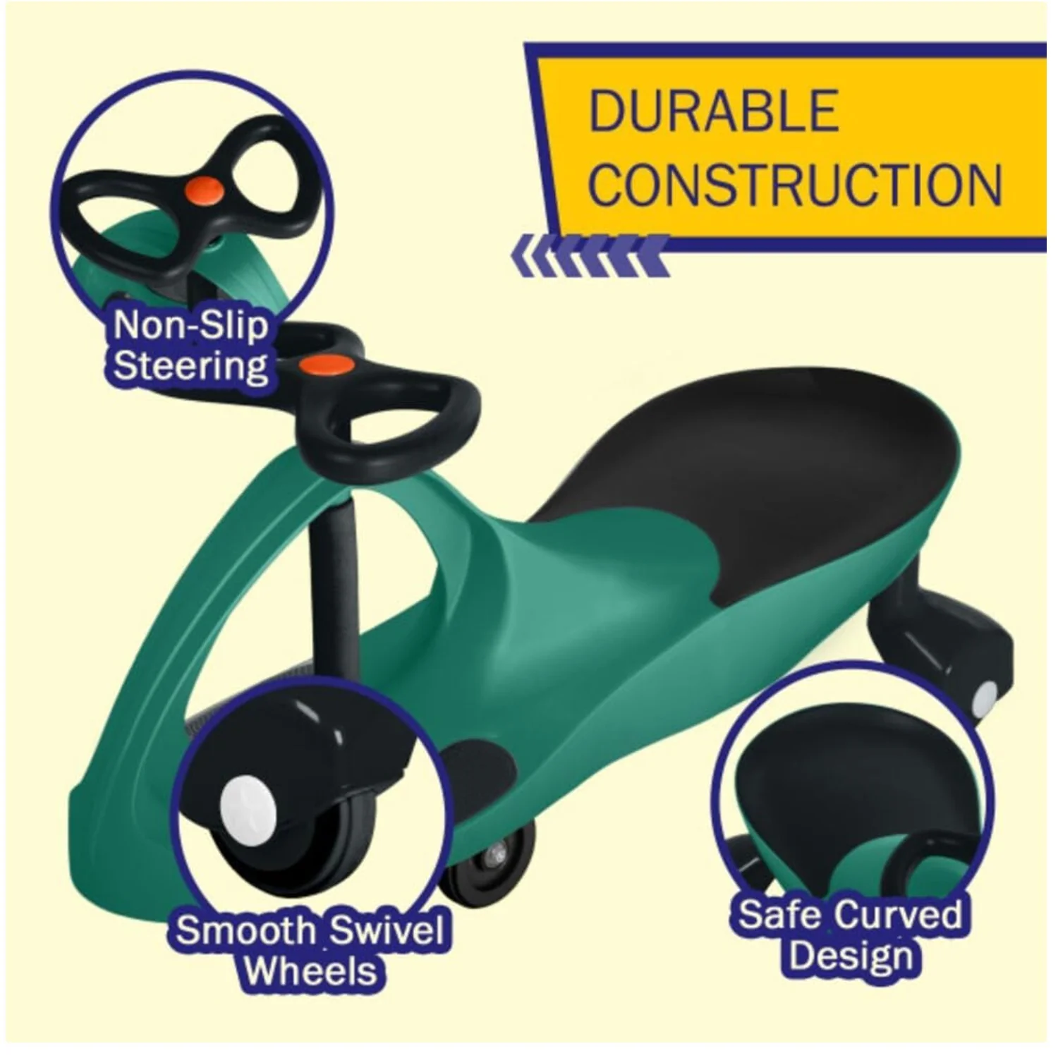 Kids' Spin & Zoom Ride-On Toy - Battery-Free