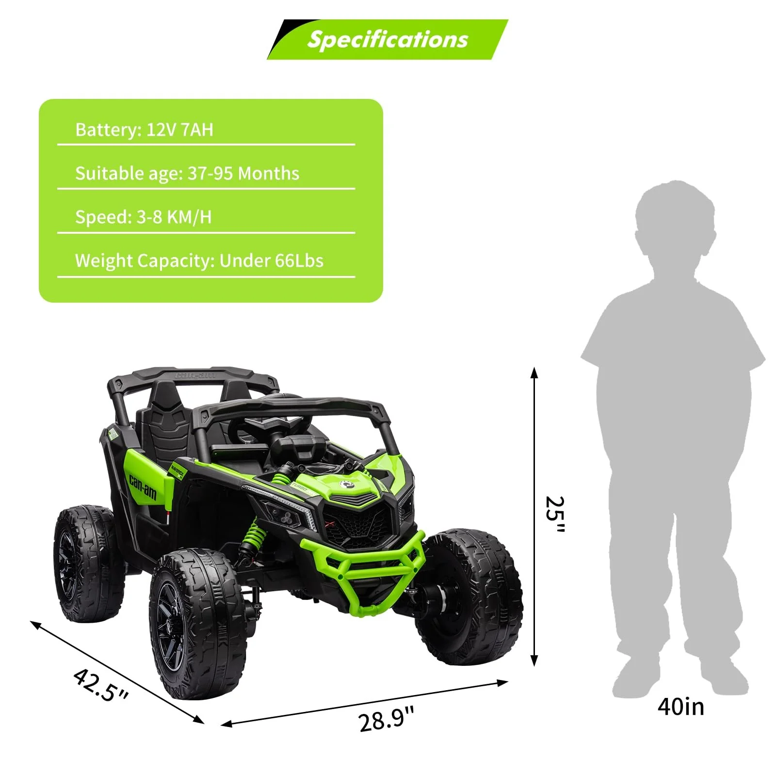 Kids Electric Ride-On UTV Car Licensed Can-Am Off-Road Vehicle - Image 4