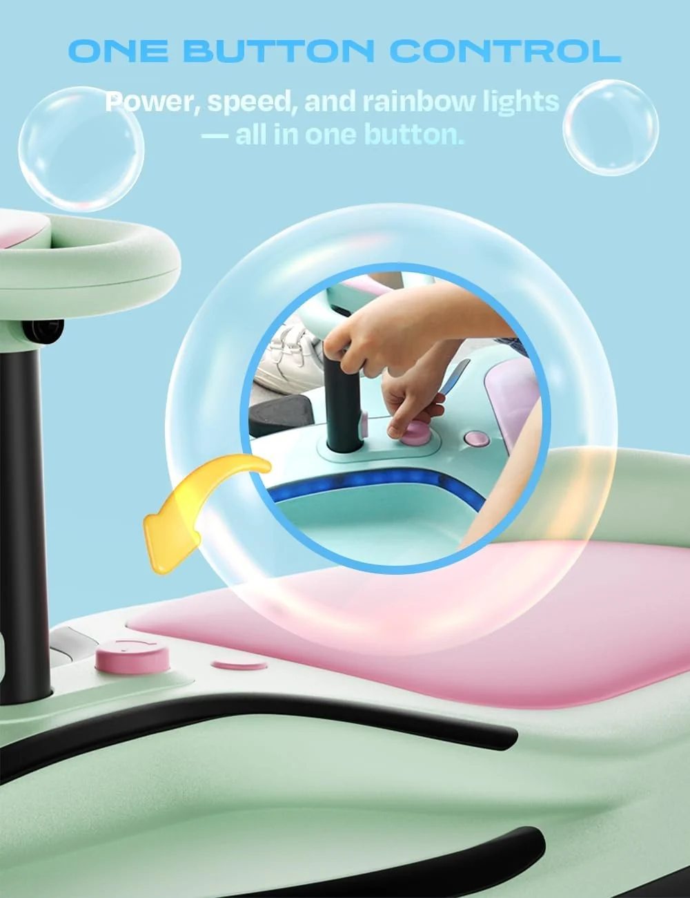Wiggle Electric Car for Kids with 21.6V Power, Pedal Operation, and 100 Lights - Image 4