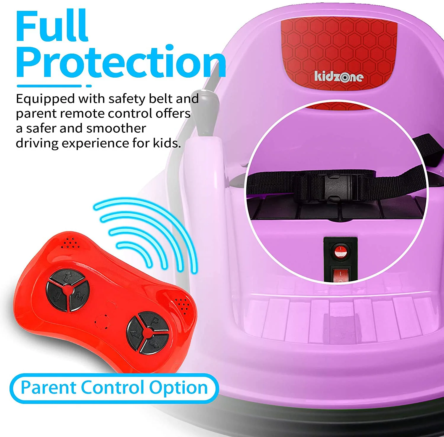 Kidzone DIY Electric Bumper Car for Kids Ages 3-8 with Remote Control - 6V Ride On Toy #00-99 - Image 7