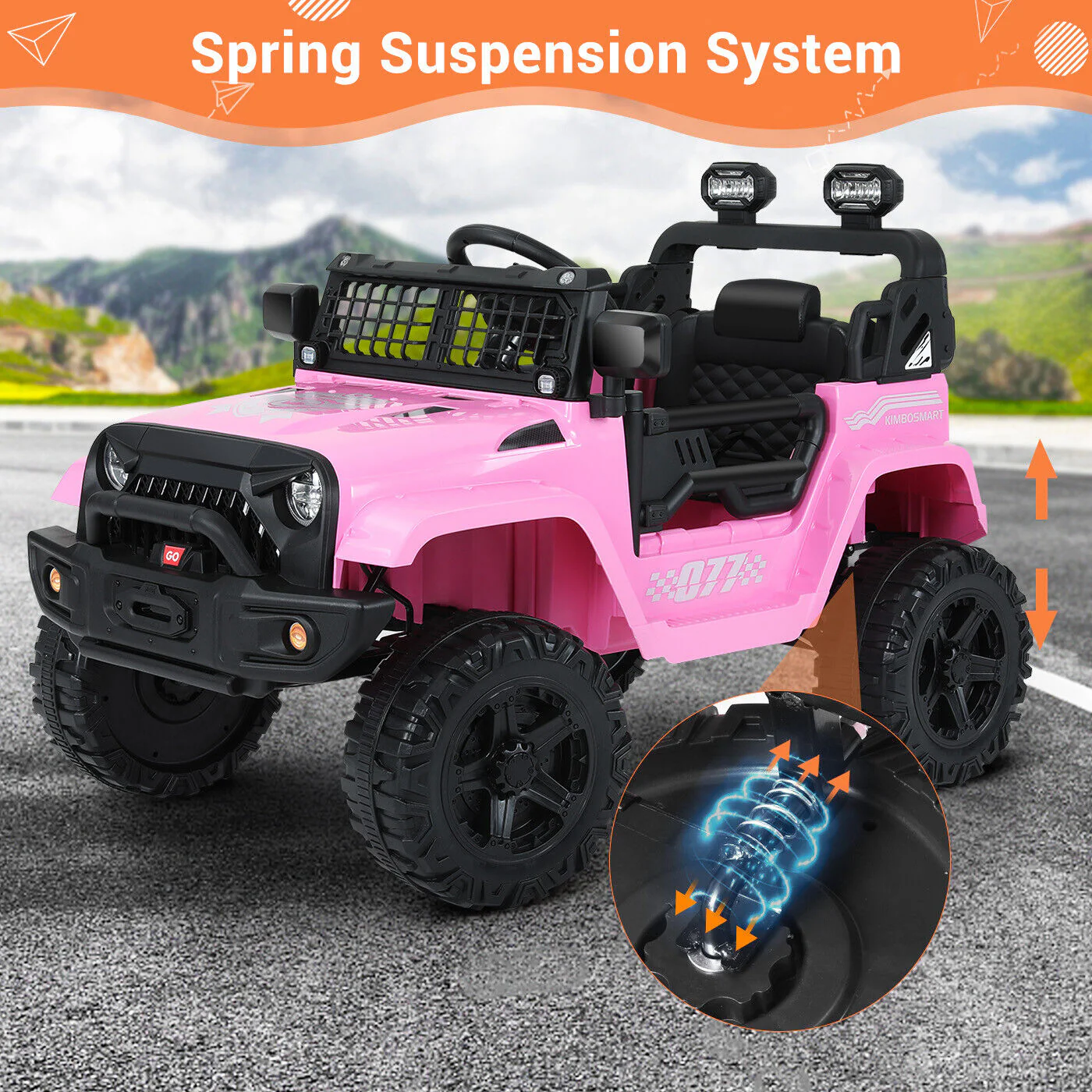 Kimbosmart 12V Kids Ride On Truck with Remote Control and Bluetooth Connectivity - Image 13