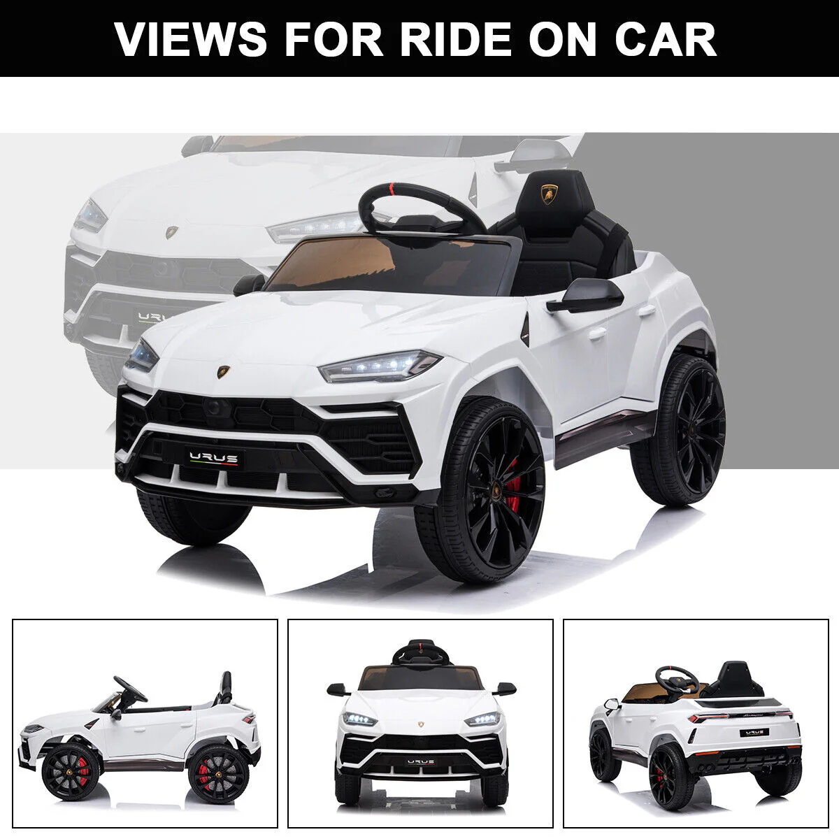 Kimbosmart 12V Licensed Lamborghini Urus Kids Ride On Car with Remote Control - A Thrilling Toy for Young Drivers - Image 2