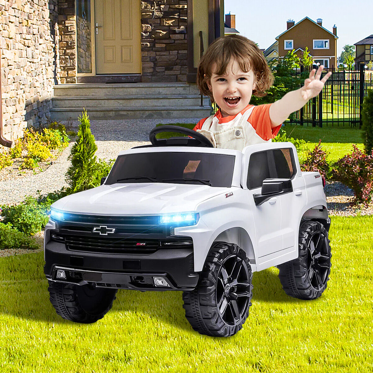 Kimbosmart Chevrolet Silverado 12V Ride On Car with Remote Control for Kids - Image 12