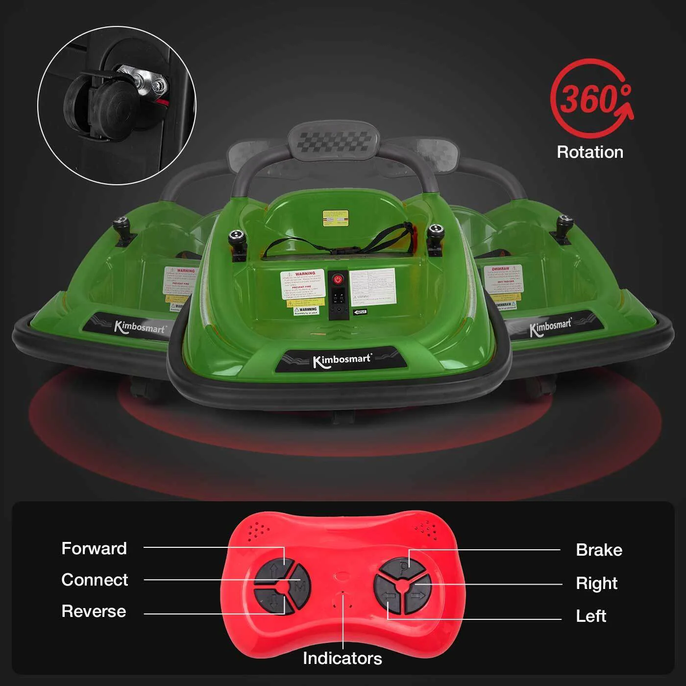 Kimbosmart DIY Electric Bumper Car for Kids with Remote Control - 6V Ride On Toy - Image 9