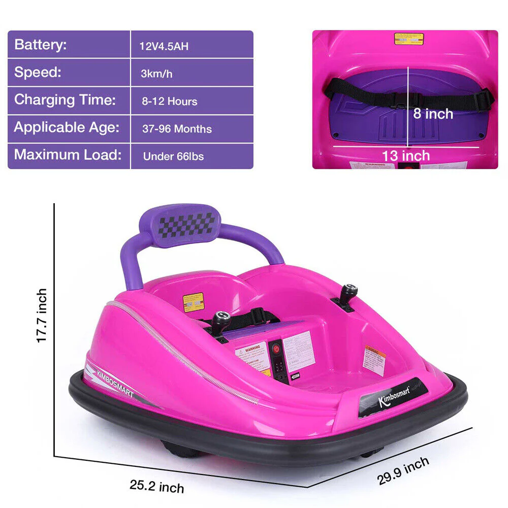 Kimbosmart DIY Sticker Race Car: 12V Electric Ride-On Bumper Car for Kids - Image 8