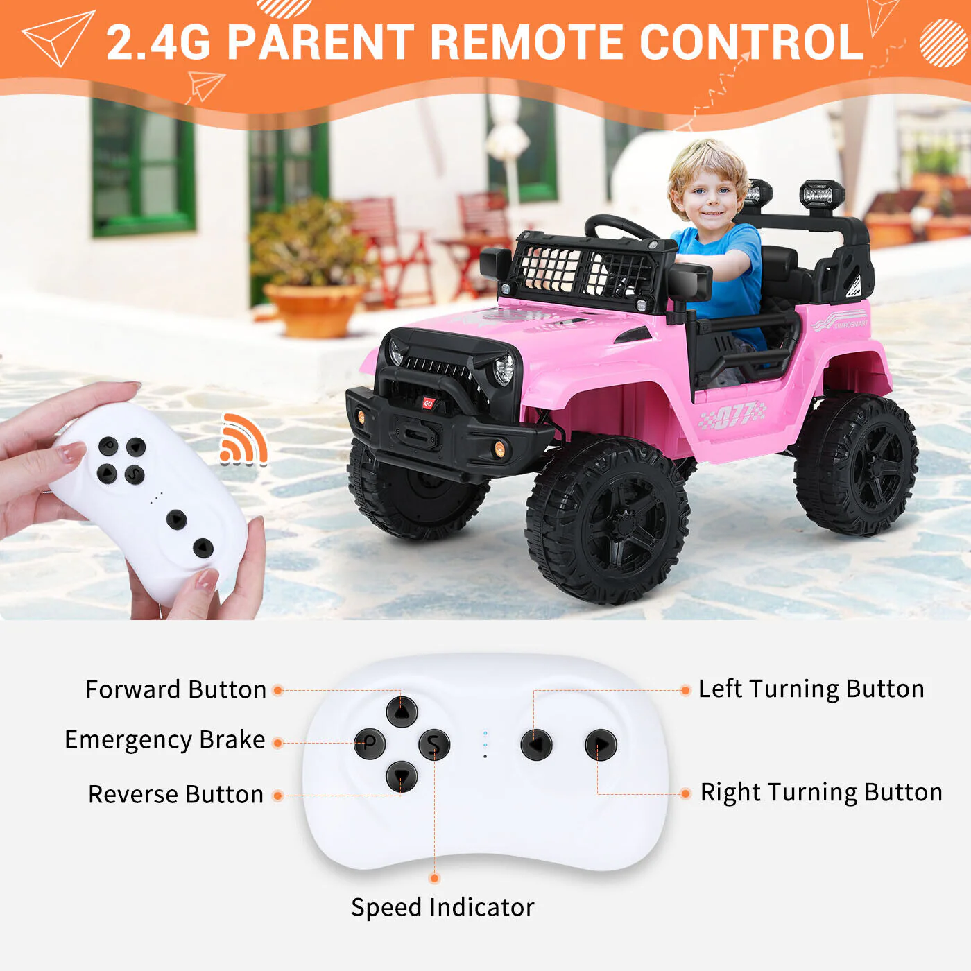Kimbosmart Kids 12V Ride On Truck with Remote Control - Battery Powered Car for Endless Fun! - Image 8