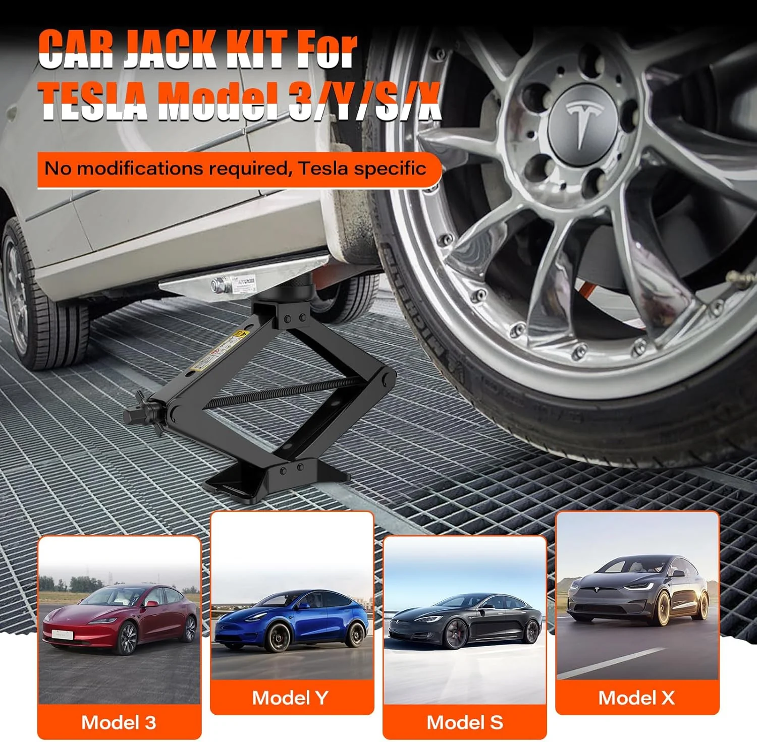 Car Jack Kit for Tesla Model 3/S/X and Model Y – 2.5 Ton Lifting Jack - Image 2