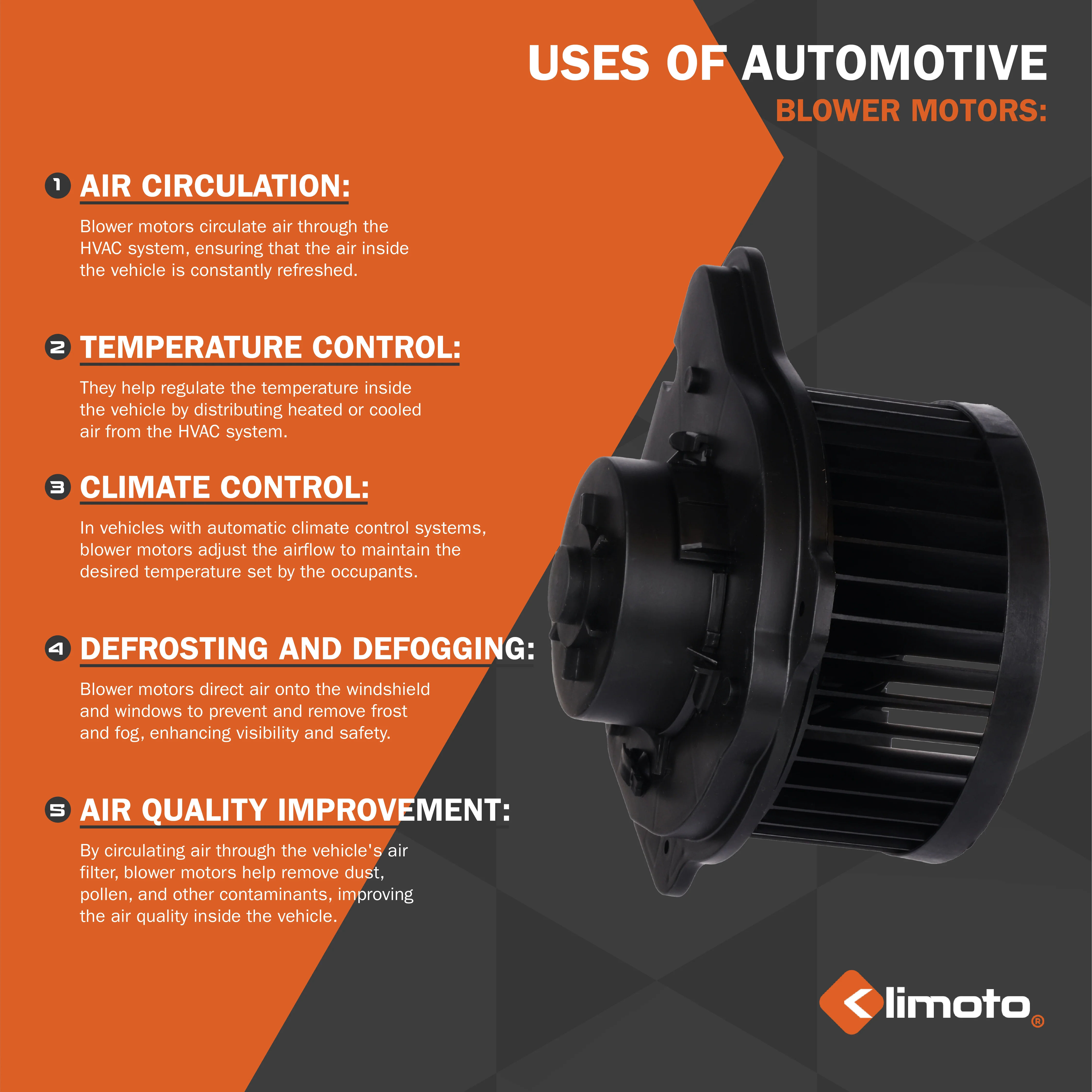 Klimoto Blower Motor Compatible with 2013 Dodge Dart - Image 3