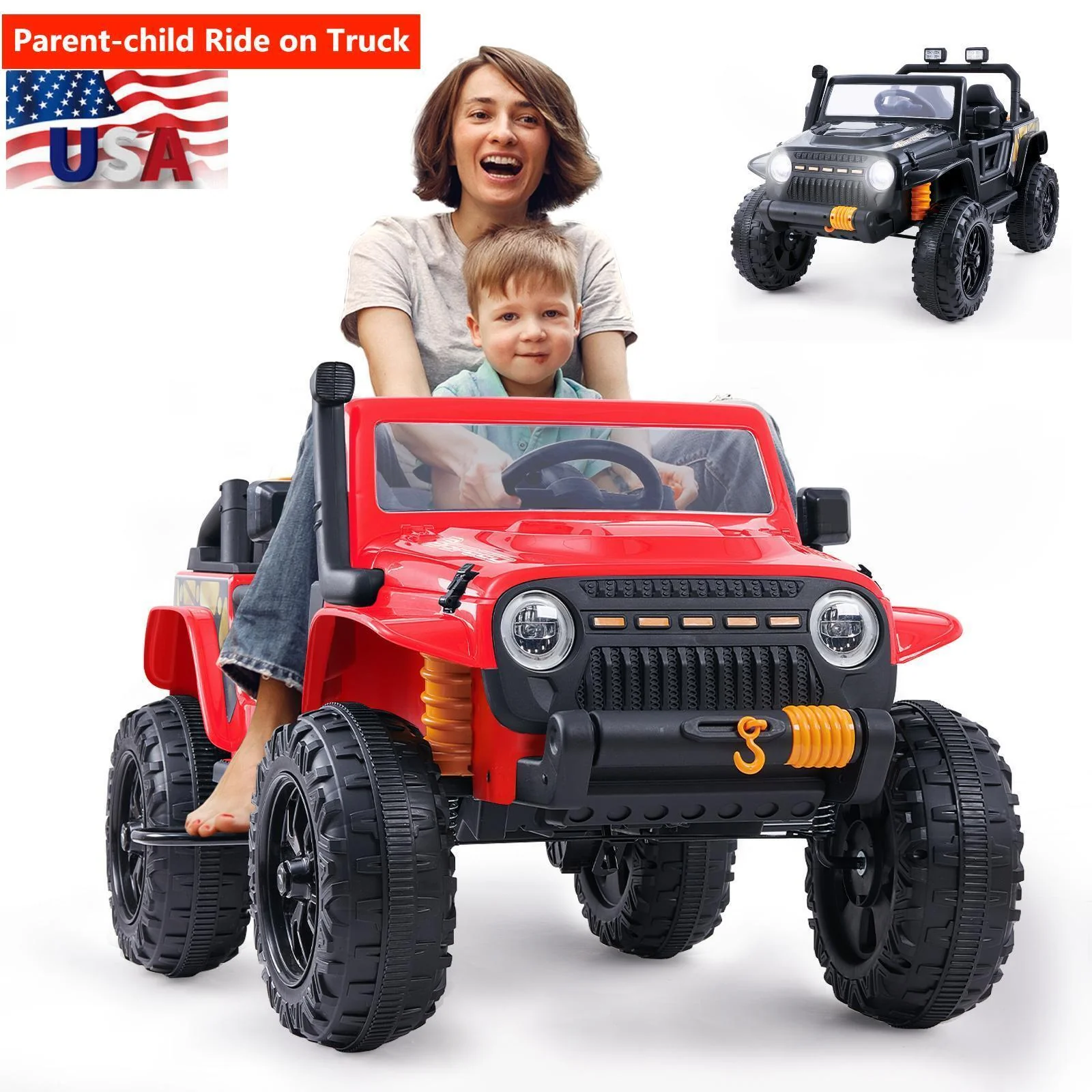 KLOKICK 12V Electric Kids Ride-On Truck with MP3, LED Lights, and Remote Control - 3 Speed Options - Image 6