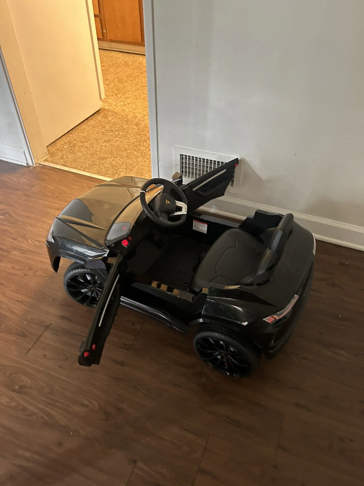 12V Battery-Powered Remote Control Lamborghini Ride-On Car in Black - Image 3