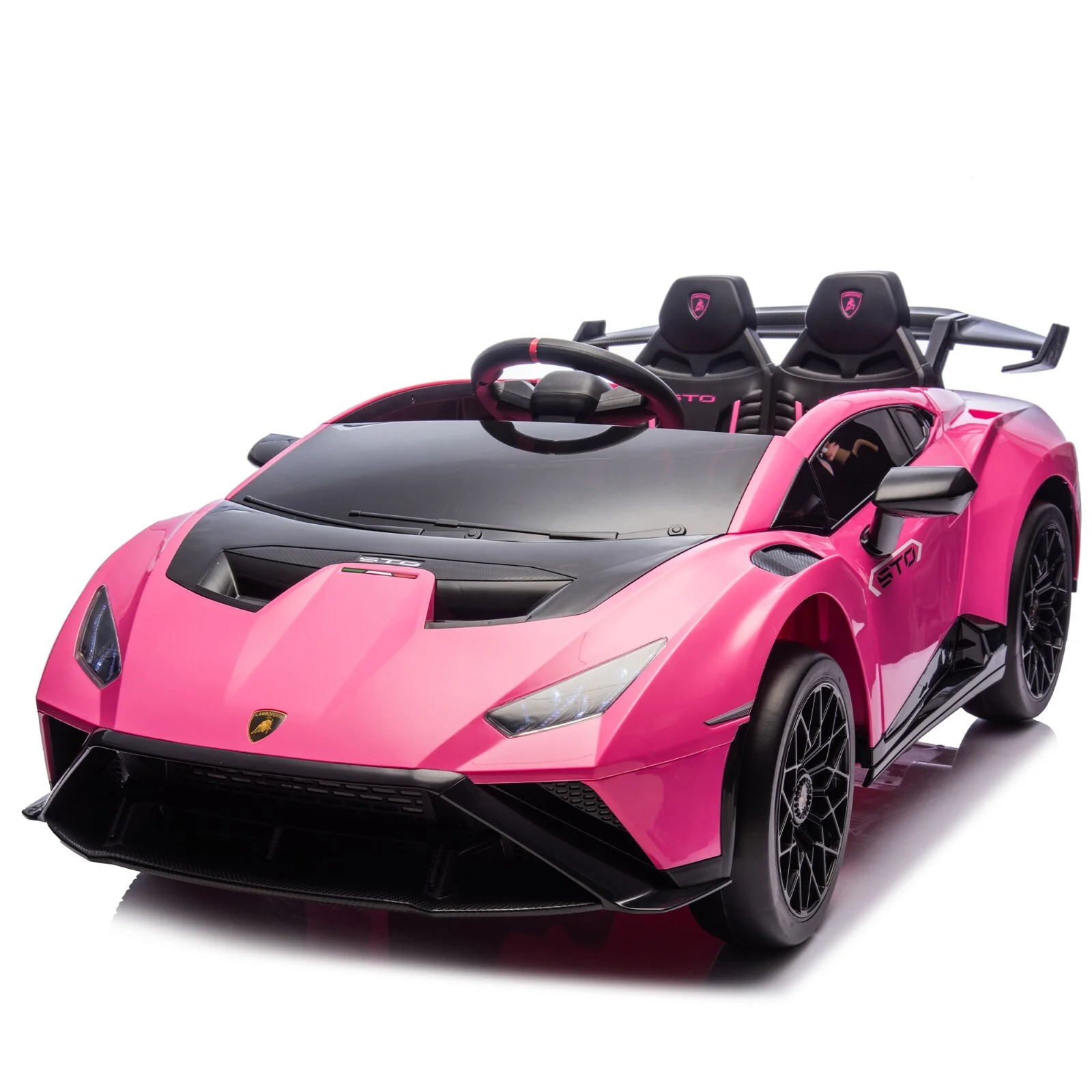 24V Kids Electric Ride-On Drift Car in Pink with Sports Design - Image 4