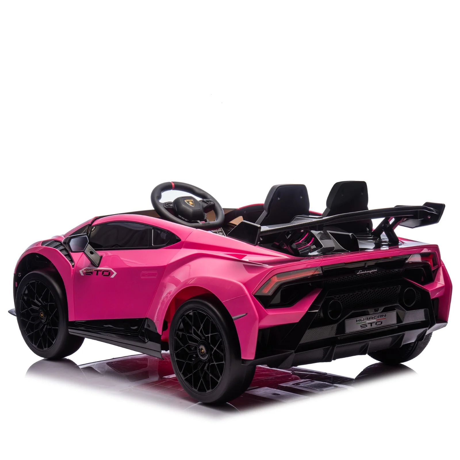 24V Kids Electric Ride-On Drift Car in Pink with Sports Design - Image 5