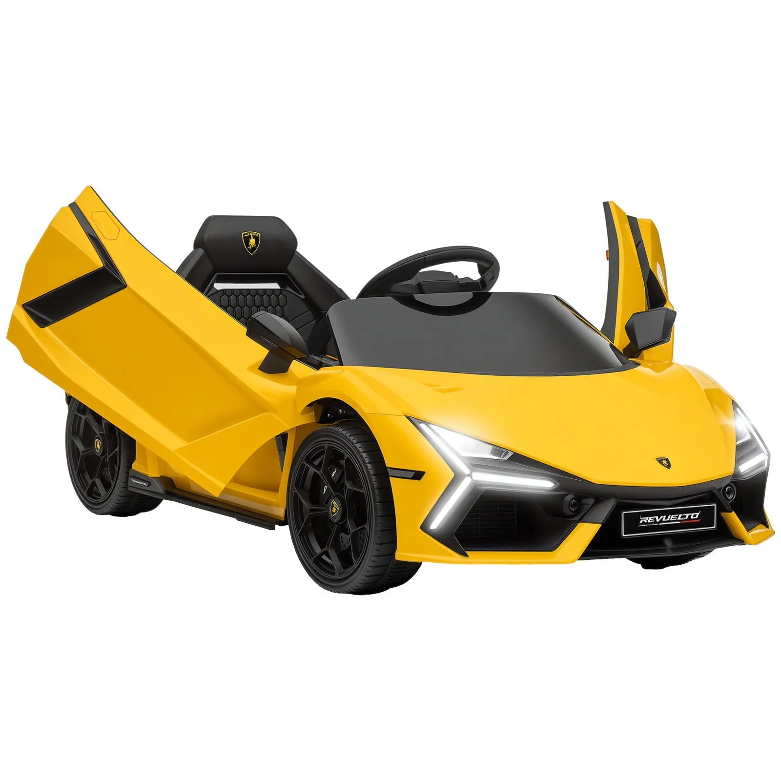 Licensed Lamborghini Revuelto Kids Ride-On Car with Suspension Yellow