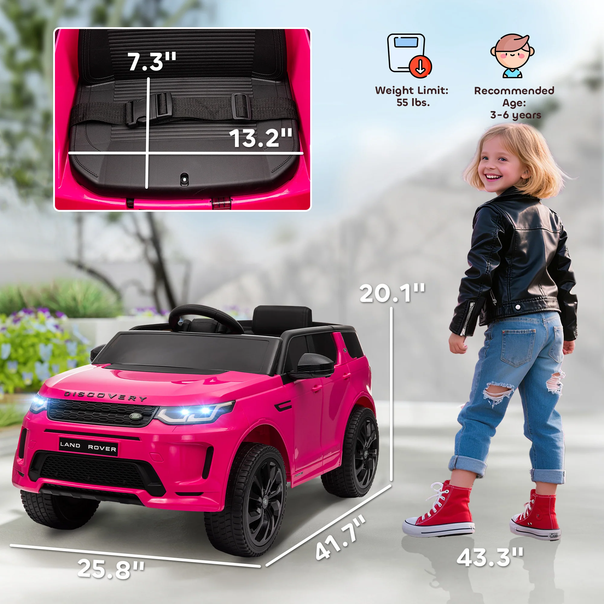 Licensed Land Rover 12V Kids Ride-On Car with Soft Start - Image 25