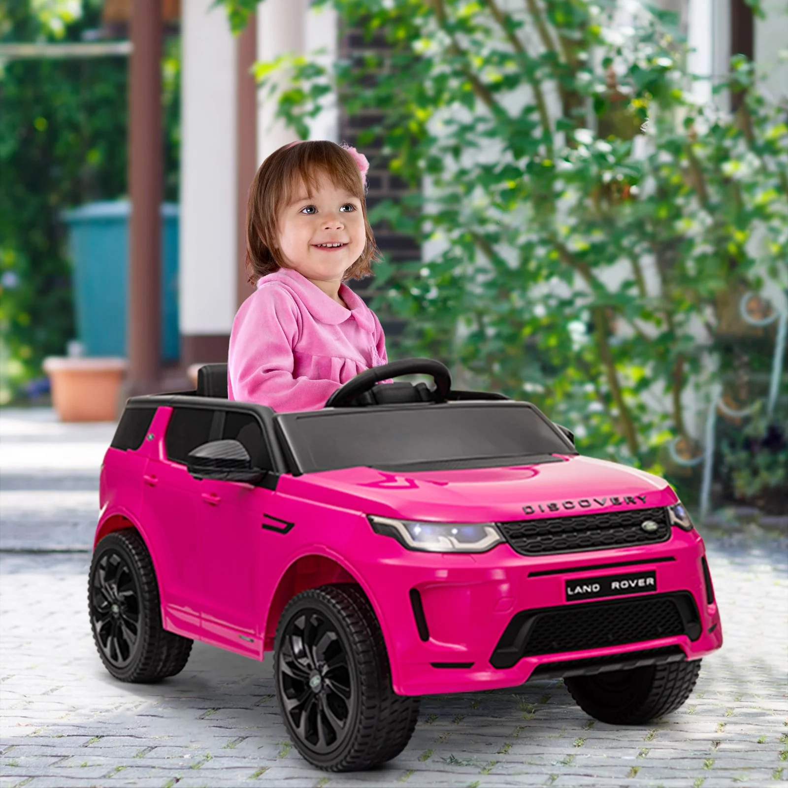 Licensed Land Rover 12V Kids Ride-On Car with Soft Start Pink - Image 9