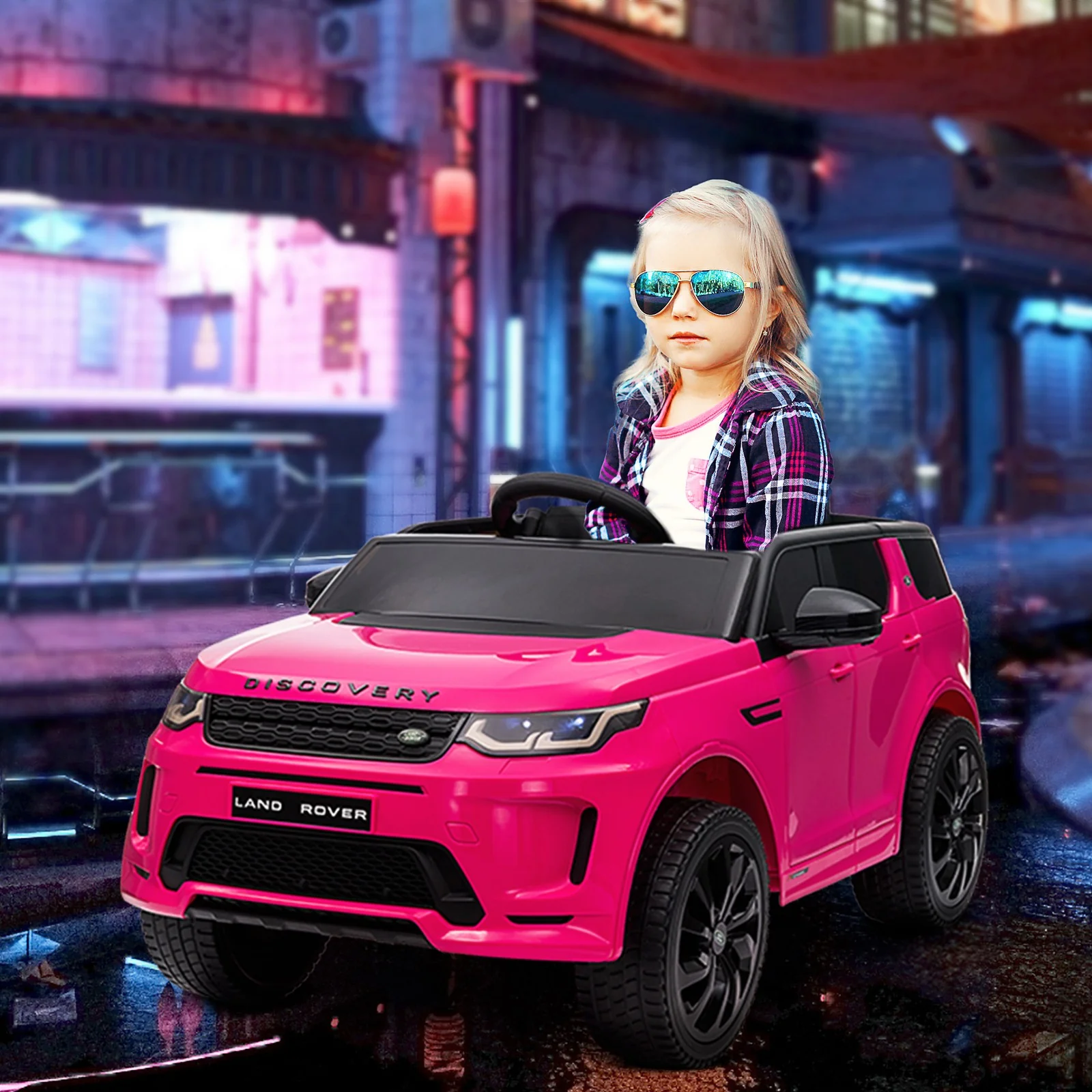 Licensed 12V Pink Kids Ride-On Car with Soft Start and Land Rover Design - Image 2