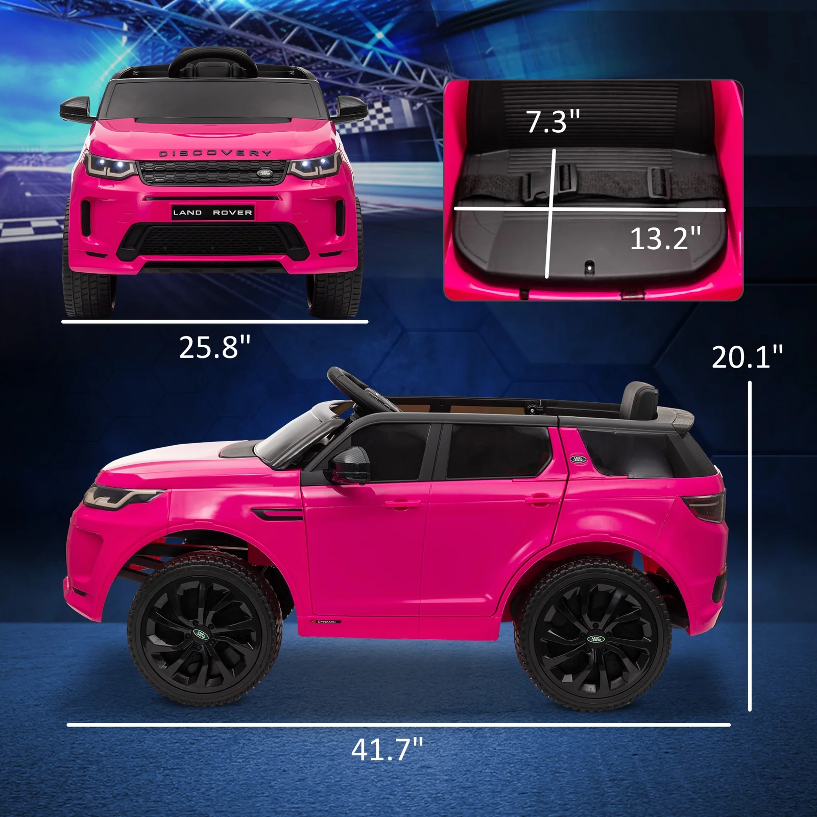 Licensed 12V Pink Kids Ride-On Car with Soft Start and Land Rover Design - Image 3