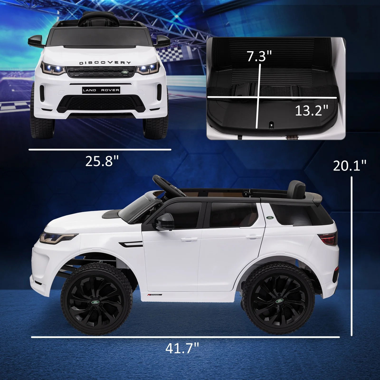Licensed 12V Land Rover Kids Ride-On Car with Soft Start and Music - Image 2