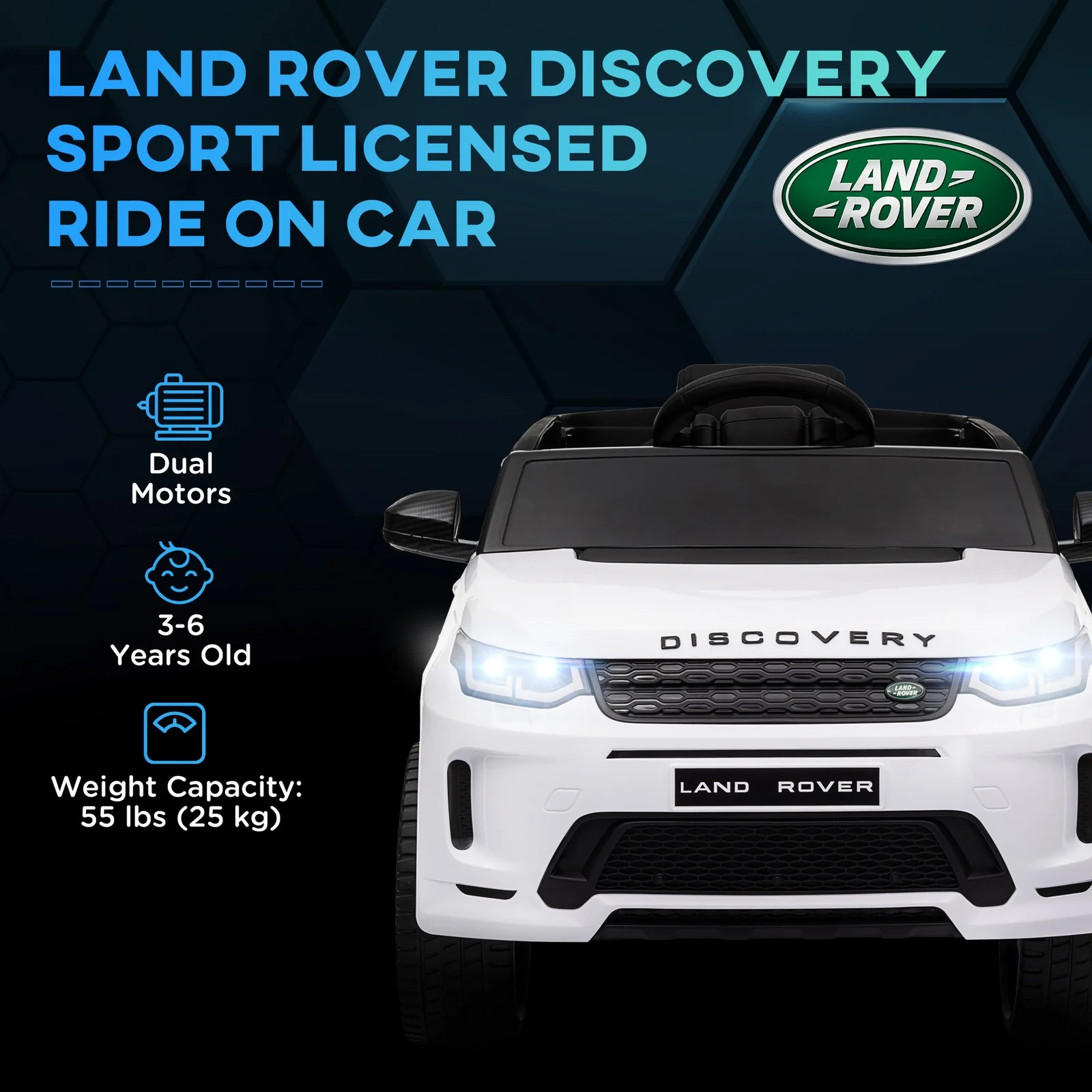 Licensed Land Rover 12V Kids Ride-On Car with Soft Start and Music - Image 5