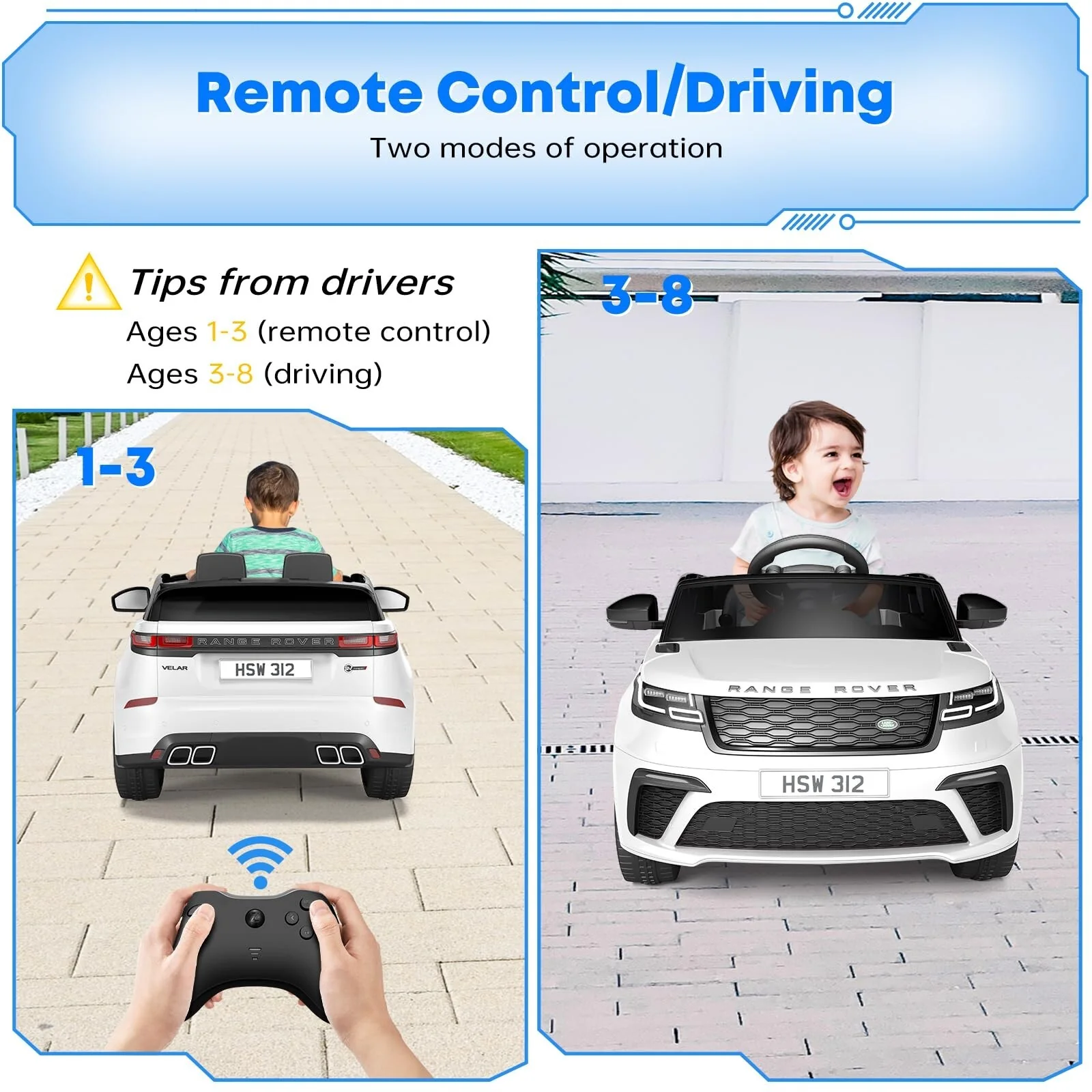 Licensed 12V Land Rover Electric Ride-On Car for Kids with Battery and Remote Control - Image 6