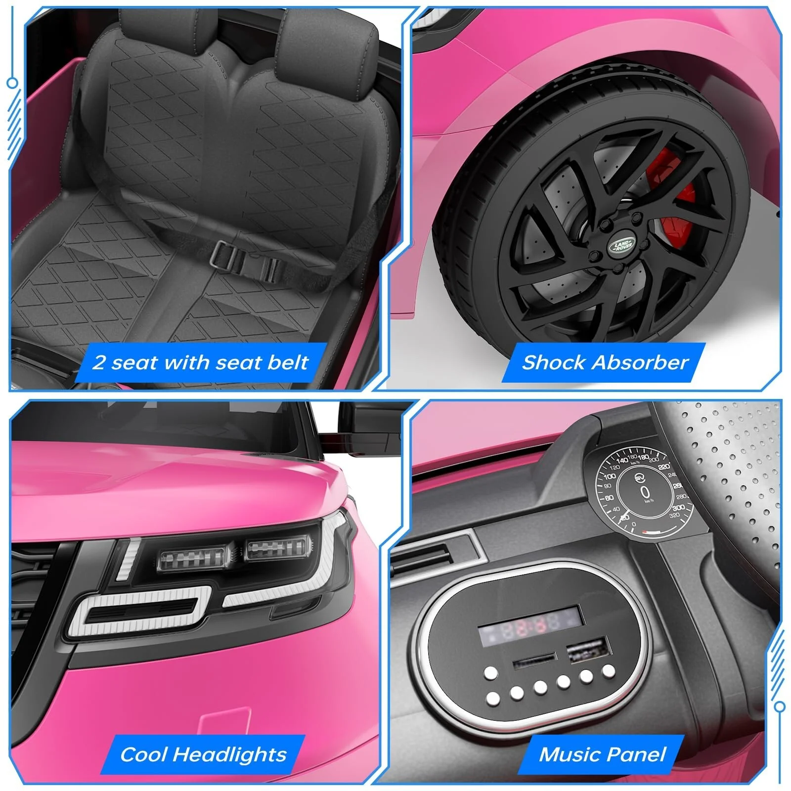 Licensed Land Rover 12V Electric Ride-On Car for Kids with Remote Control Battery Toy - Image 3