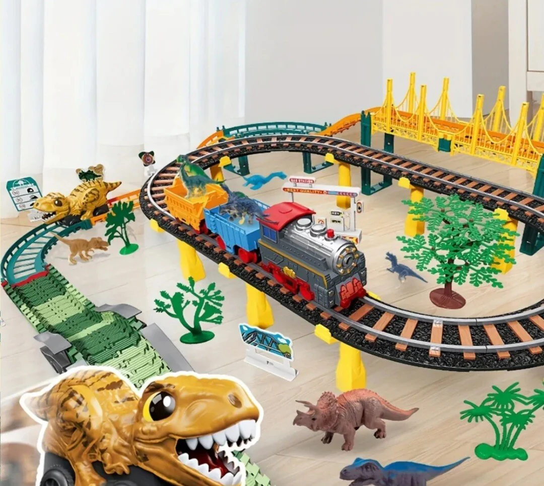 Large Electric Tyrannosaurus Dinosaur Amusement Park Track Car Simulation Toy - Image 3