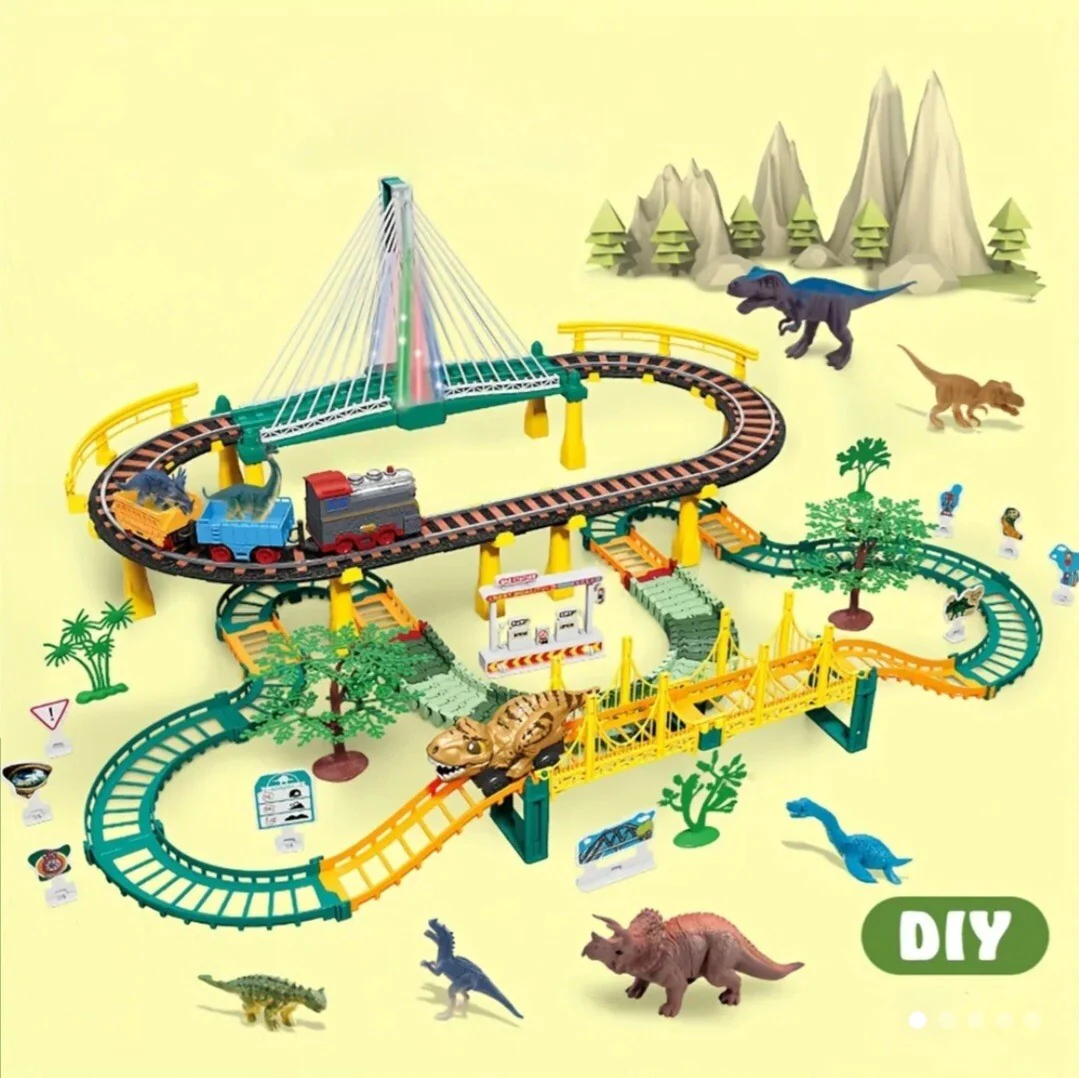 Large Electric Tyrannosaurus Dinosaur Amusement Park Track Car Simulation Toy - Image 7