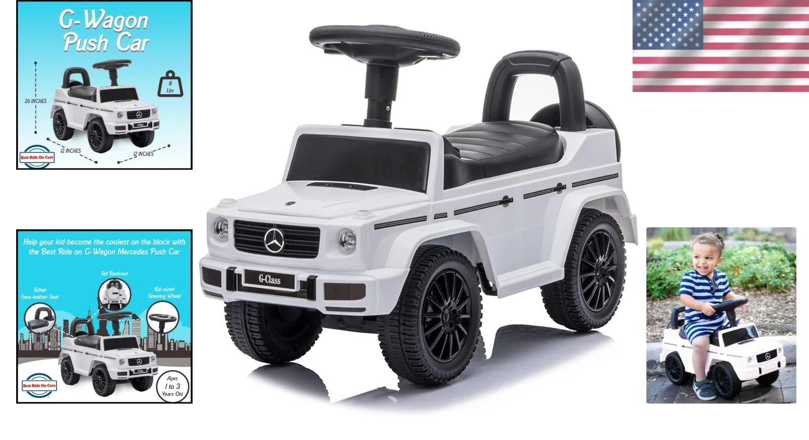 Large Kids Push Car G-Wagon with Realistic Driving Features and Hidden Storage - Image 2