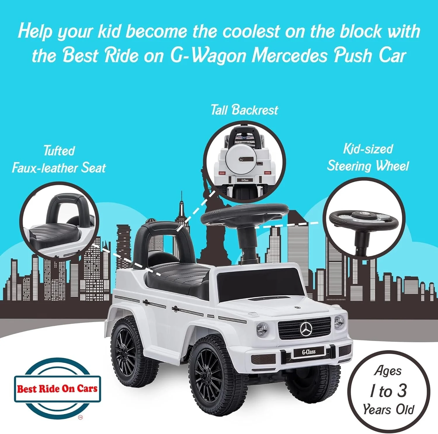 Large Kids Push Car G-Wagon with Realistic Driving Features and Hidden Storage - Image 6